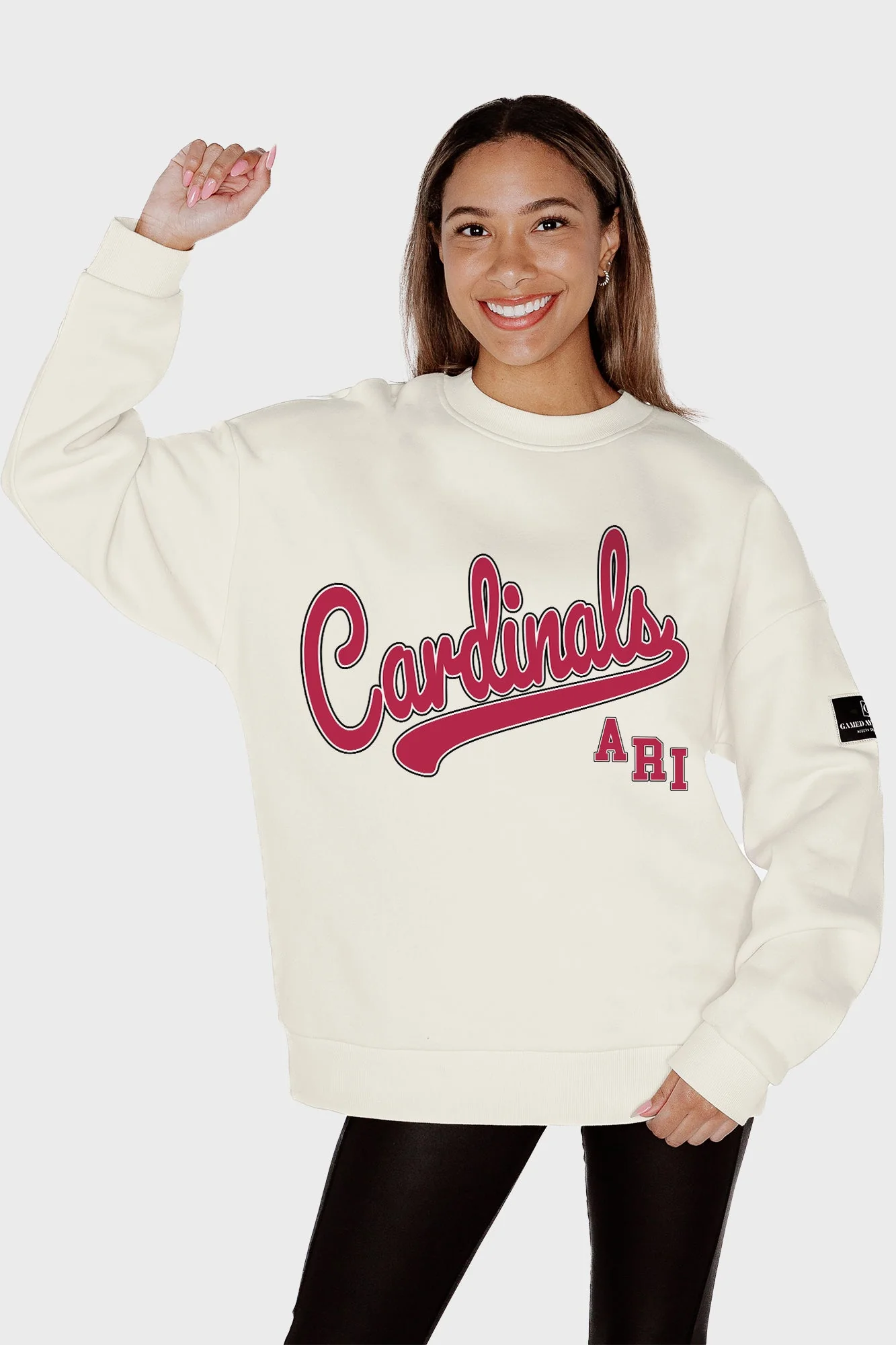 ARIZONA CARDINALS CLUTCH MOVE BLACK LABEL PREMIUM FLEECE CREW SWEATSHIRT BY RANDI MAHOMES - Image 3