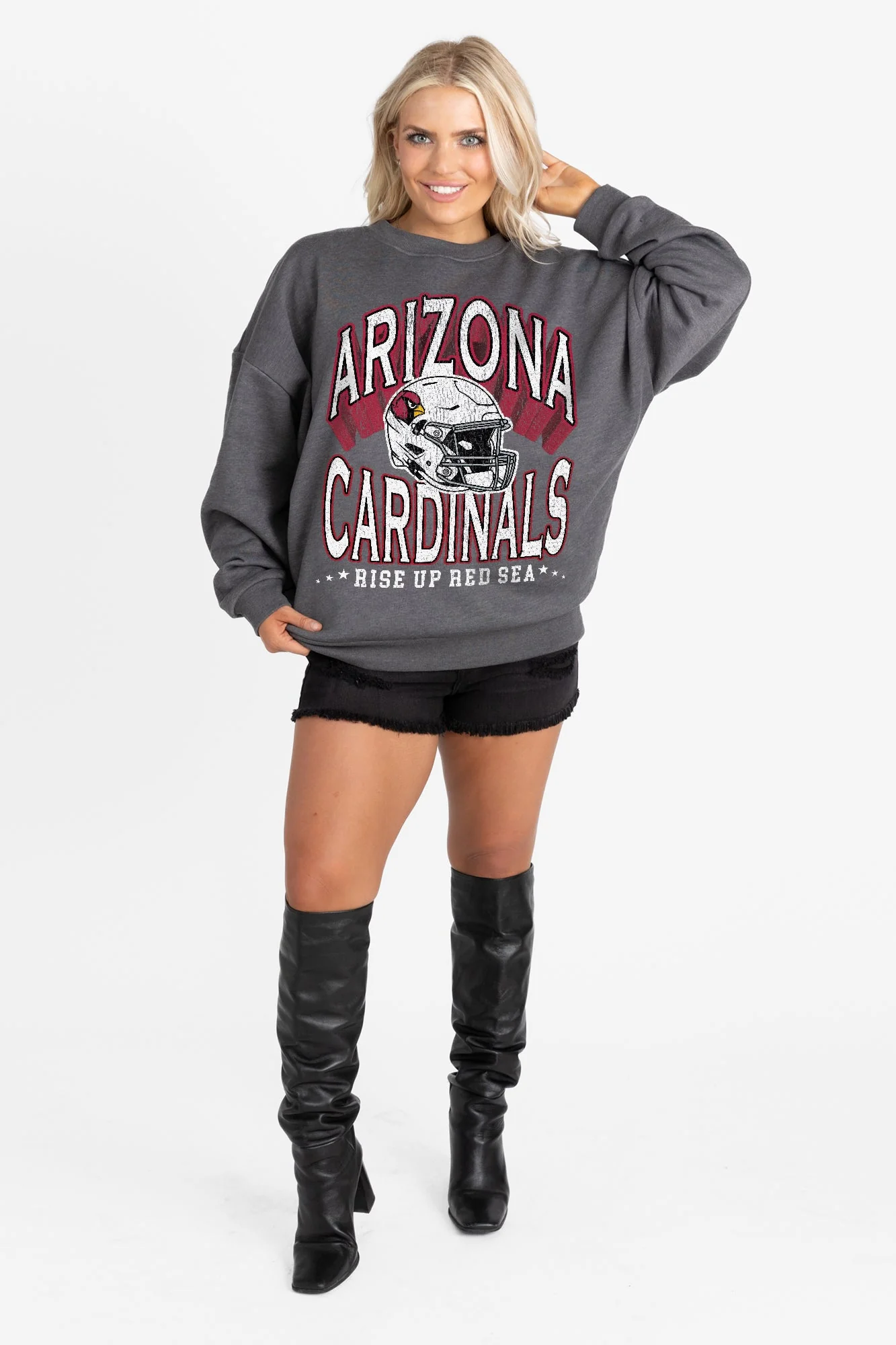 ARIZONA CARDINALS STAY COOL PREMIUM FLEECE CREWNECK PULLOVER BY RANDI MAHOMES - Image 4