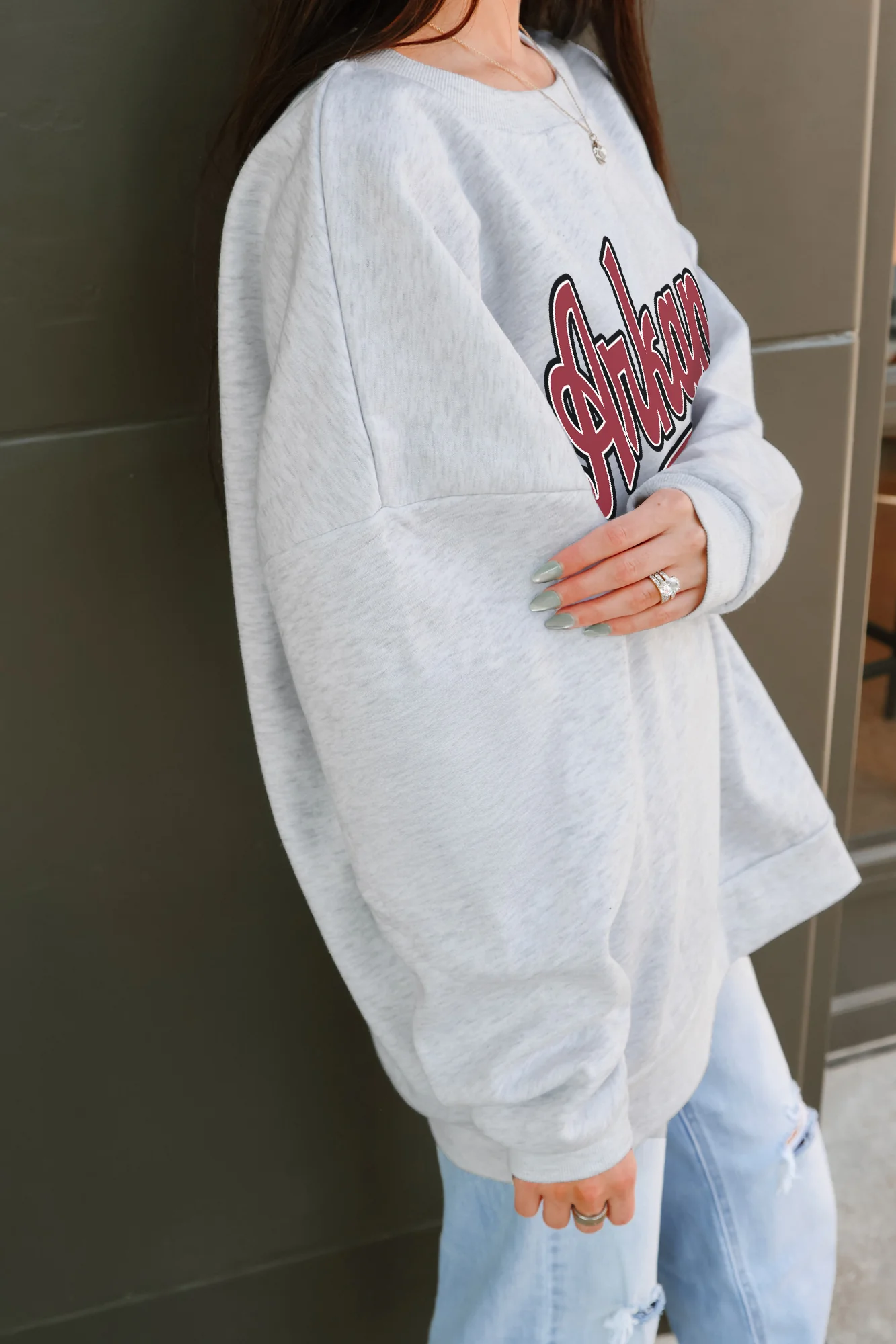 ARKANSAS RAZORBACKS CLASSIC WIN PREMIUM FLEECE CREWNECK PULLOVER - Image 4