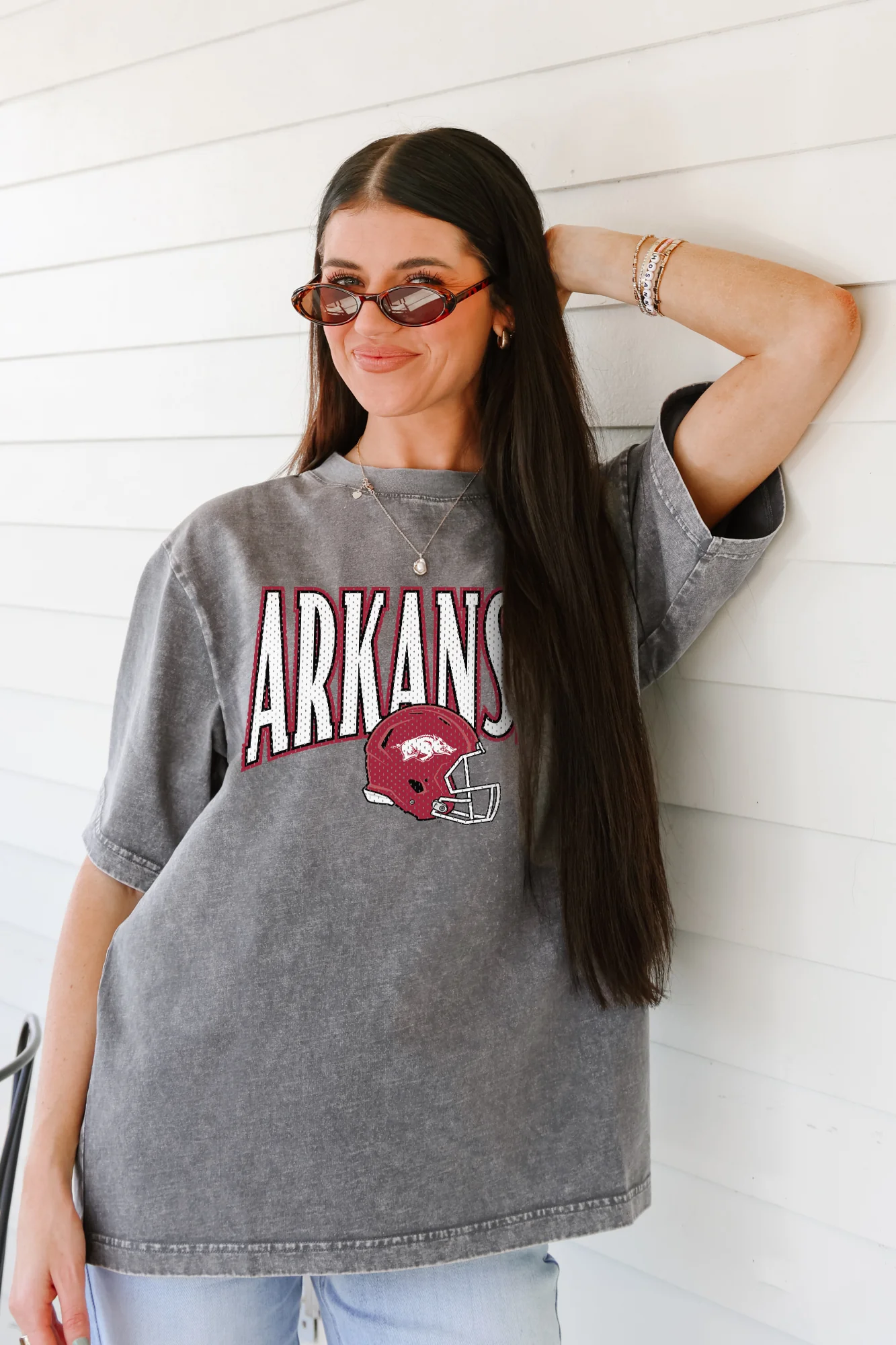 ARKANSAS RAZORBACKS PLAYBOOK WIN OVERSIZED CREWNECK TEE - Image 3