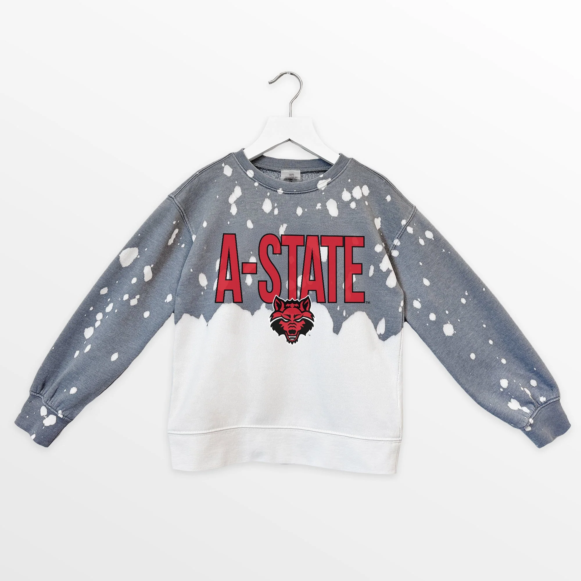 ARKANSAS STATE RED WOLVES CASUAL FAN KIDS FADED WASH CREWNECK PULLOVER - Image 7