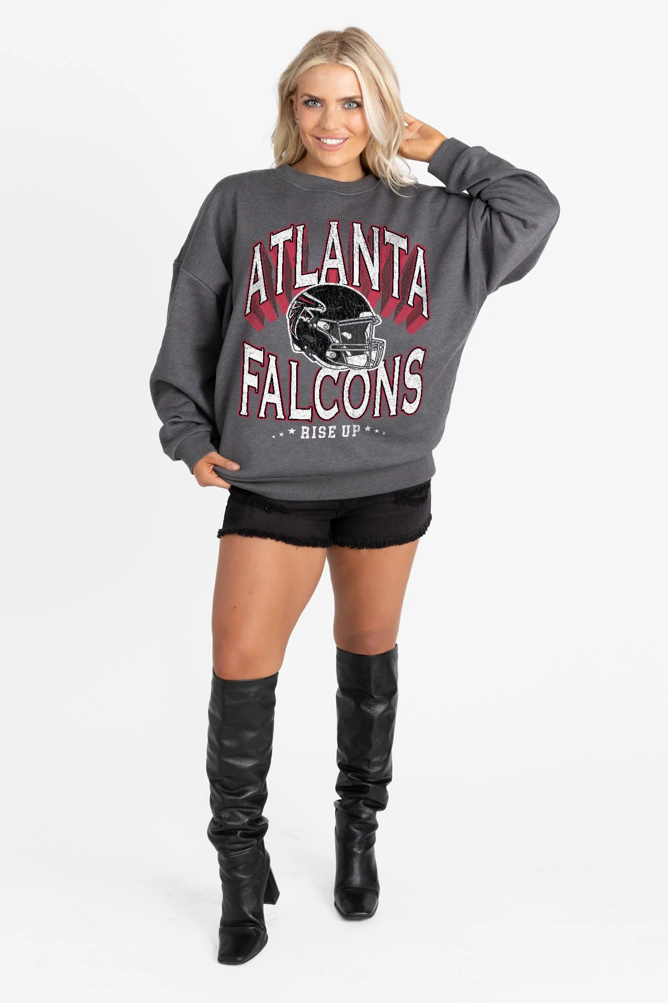 ATLANTA FALCONS STAY COOL PREMIUM FLEECE CREWNECK PULLOVER BY RANDI MAHOMES - Image 4