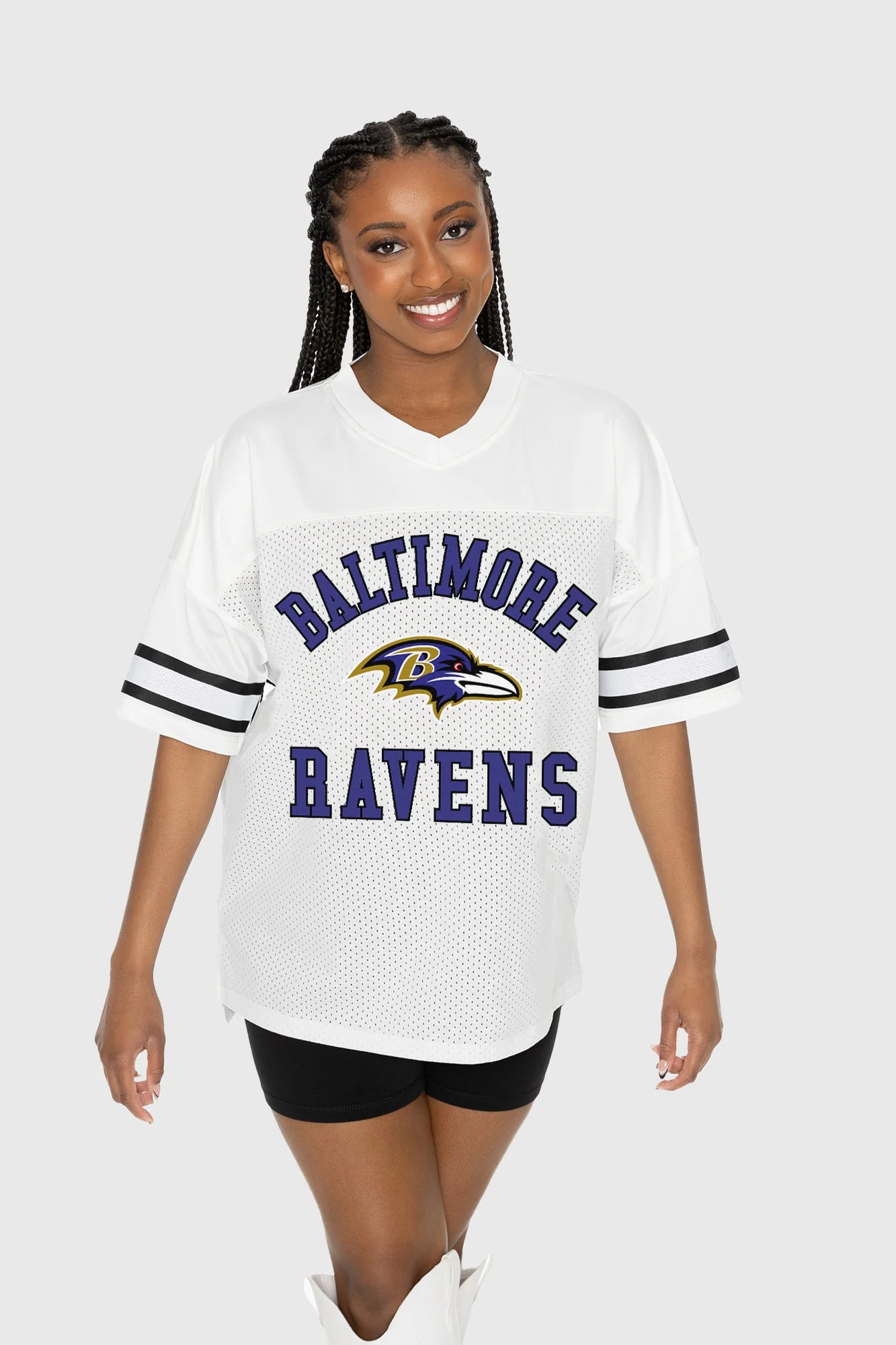 BALTIMORE RAVENS NEXT DOWN ICONIC OVERSIZED FASHION JERSEY BY RANDI MAHOMES - Image 3