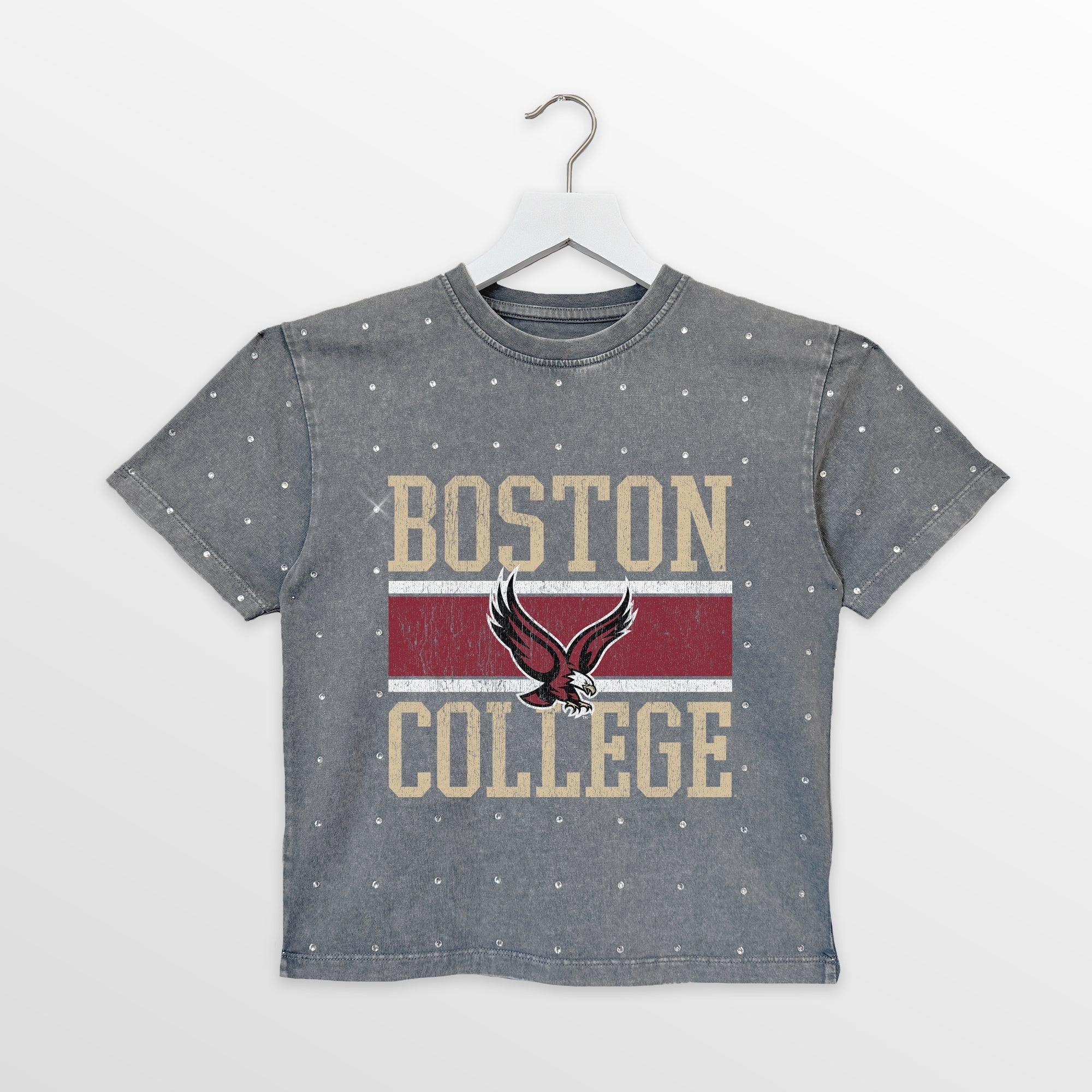 BOSTON COLLEGE EAGLES ON THE BALL KIDS MINI RHINESTONE OVERSIZED TEE - Image 4