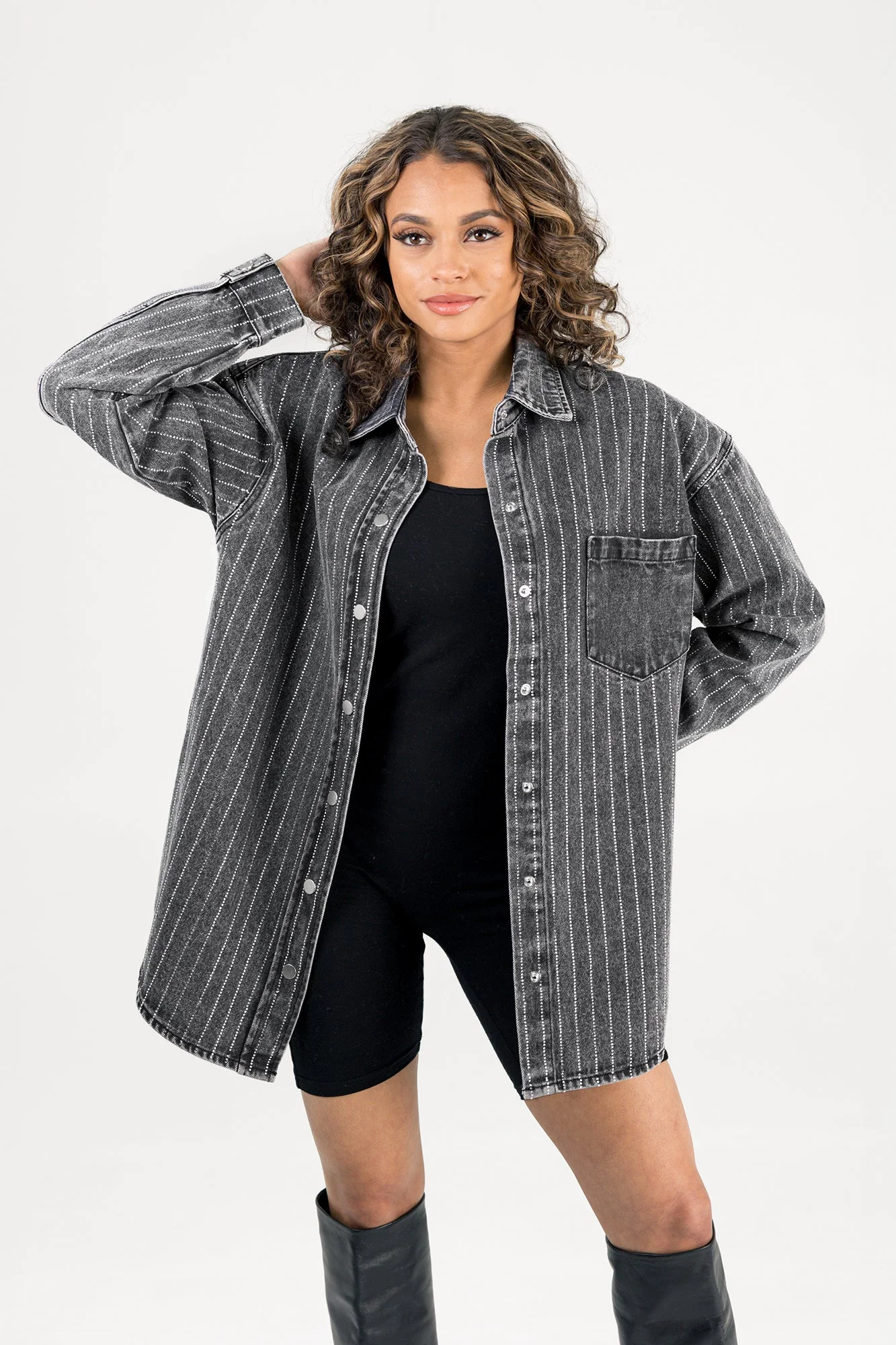 BUFFALO BILLS END ZONE ENERGY MICRO-RHINESTONE OVERSHIRT BY RANDI MAHOMES - Image 2