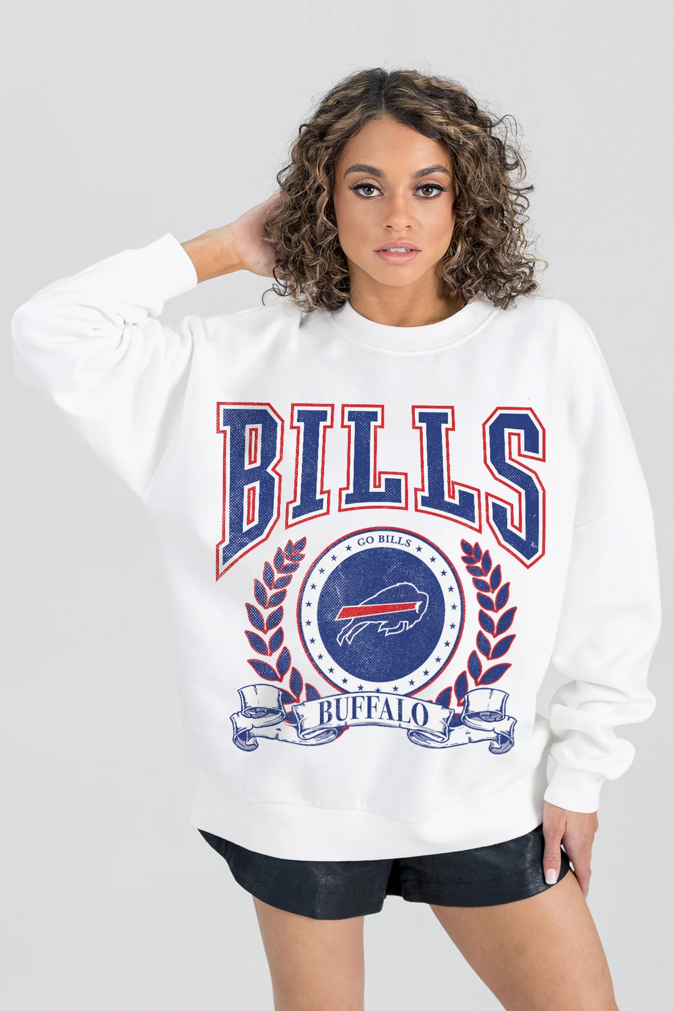 BUFFALO BILLS STAY COOL PREMIUM FLEECE CREWNECK PULLOVER - Image 3