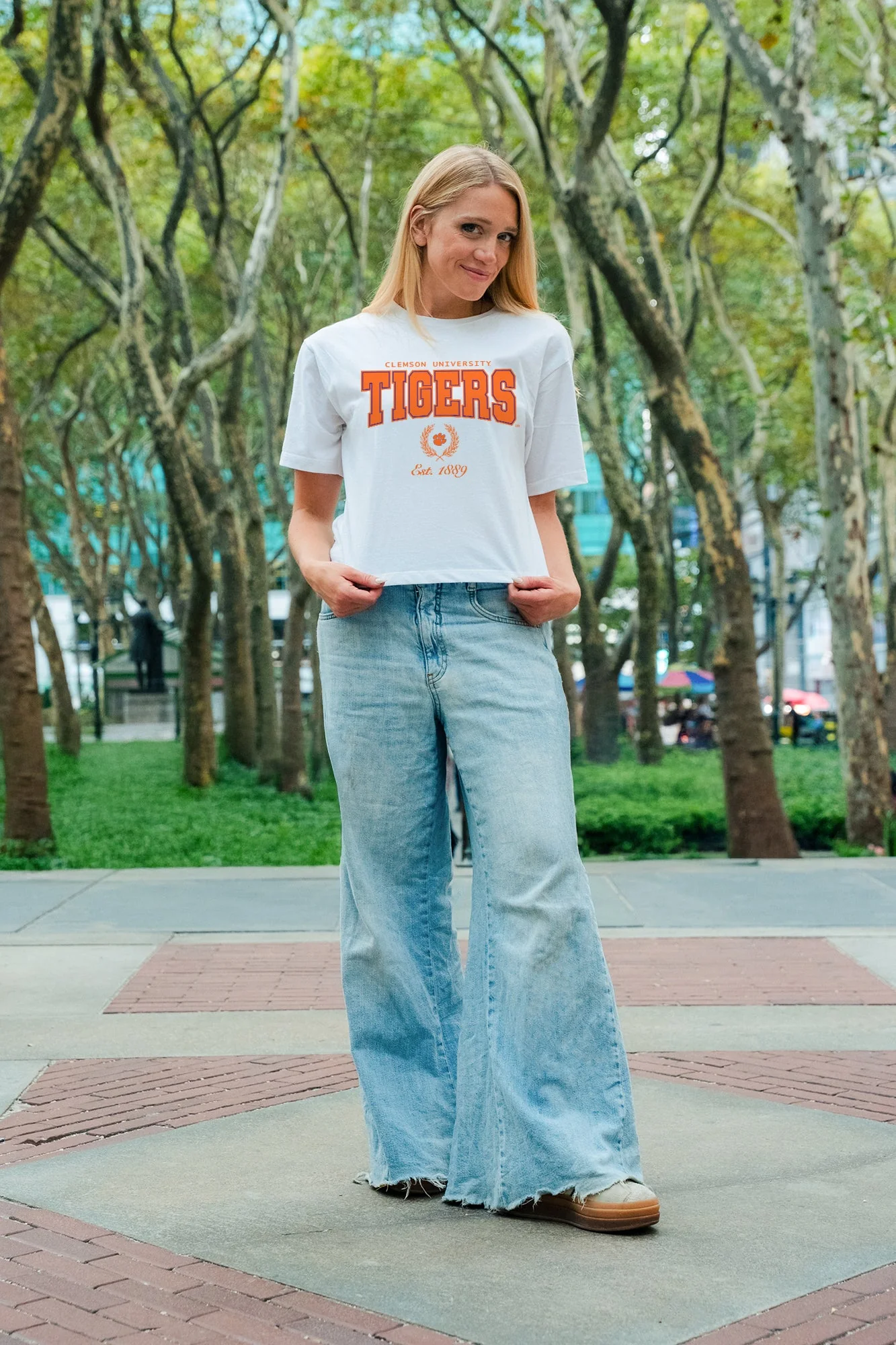 CLEMSON TIGERS EASY WIN BOXY FIT CROP TEE - Image 2
