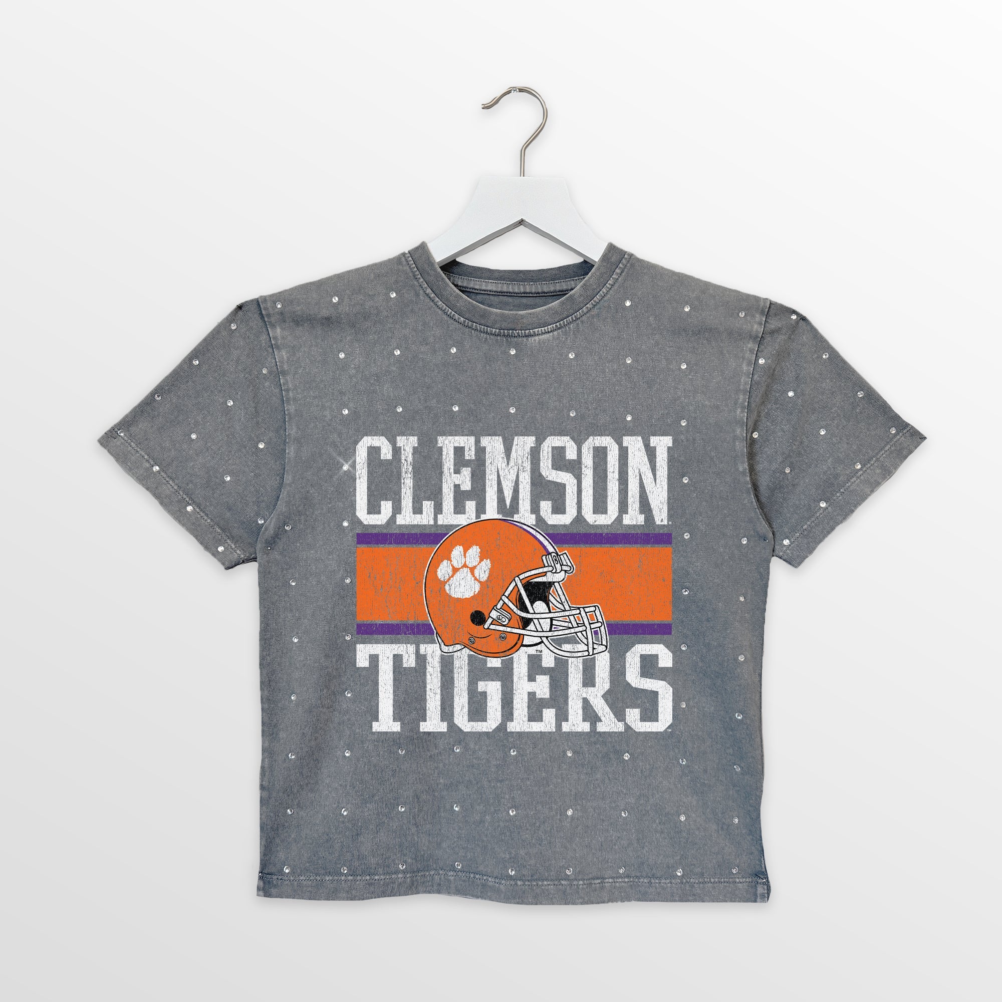 CLEMSON TIGERS ON THE BALL KIDS MINI RHINESTONE OVERSIZED TEE - Image 4