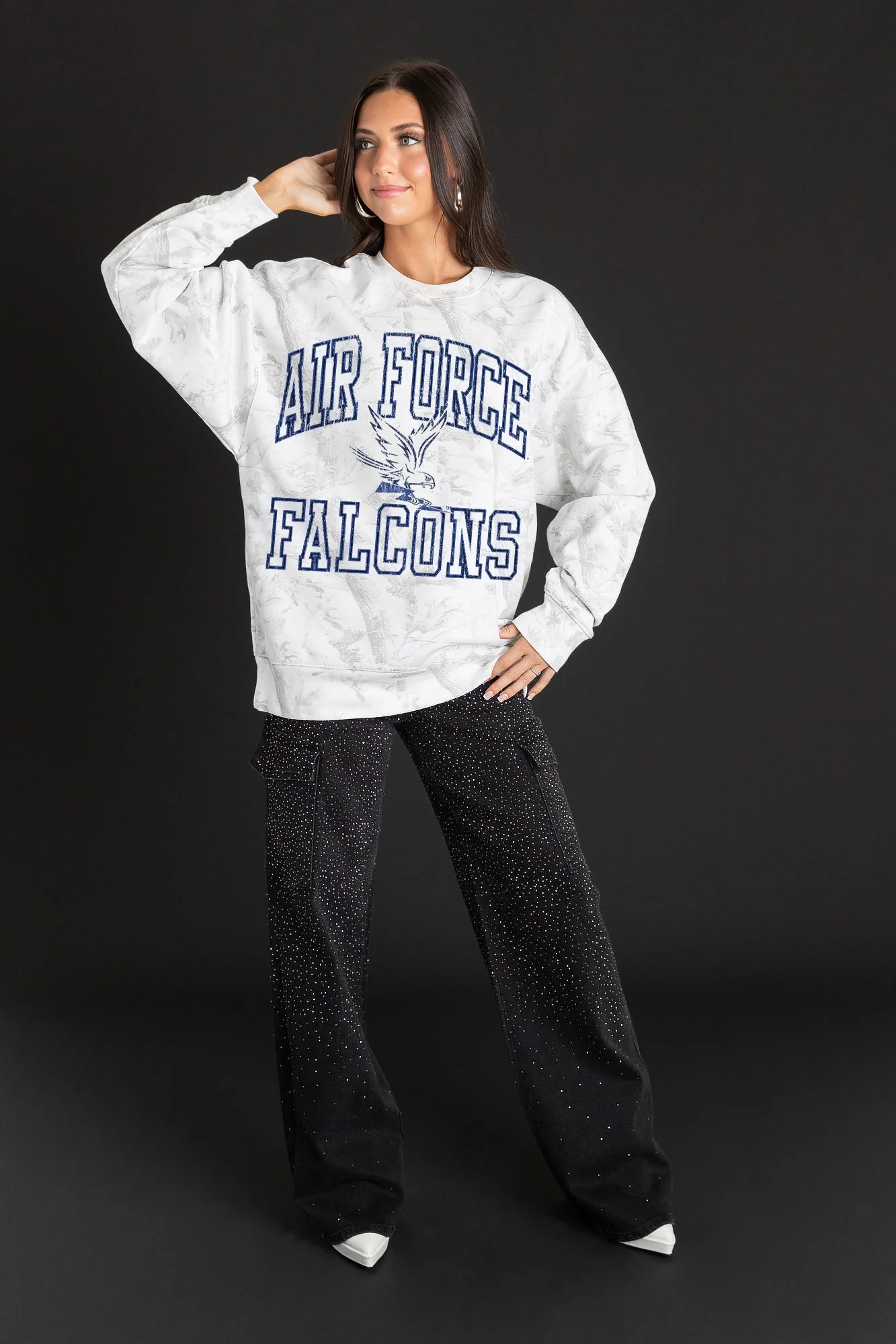 AIR FORCE FALCONS WHITEOUT PREMIUM DROP SHOULDER CAMO PULLOVER - Image 3