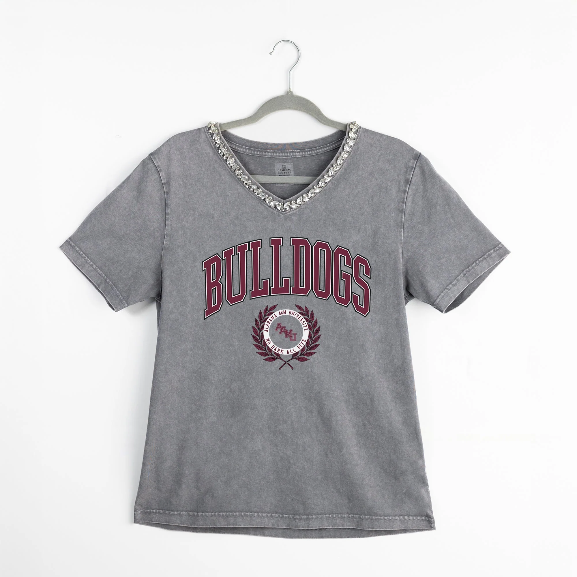 ALABAMA A&M BULLDOGS ICONIC EDGE RHINESTONE TRIM V-NECK TEE - Image 8