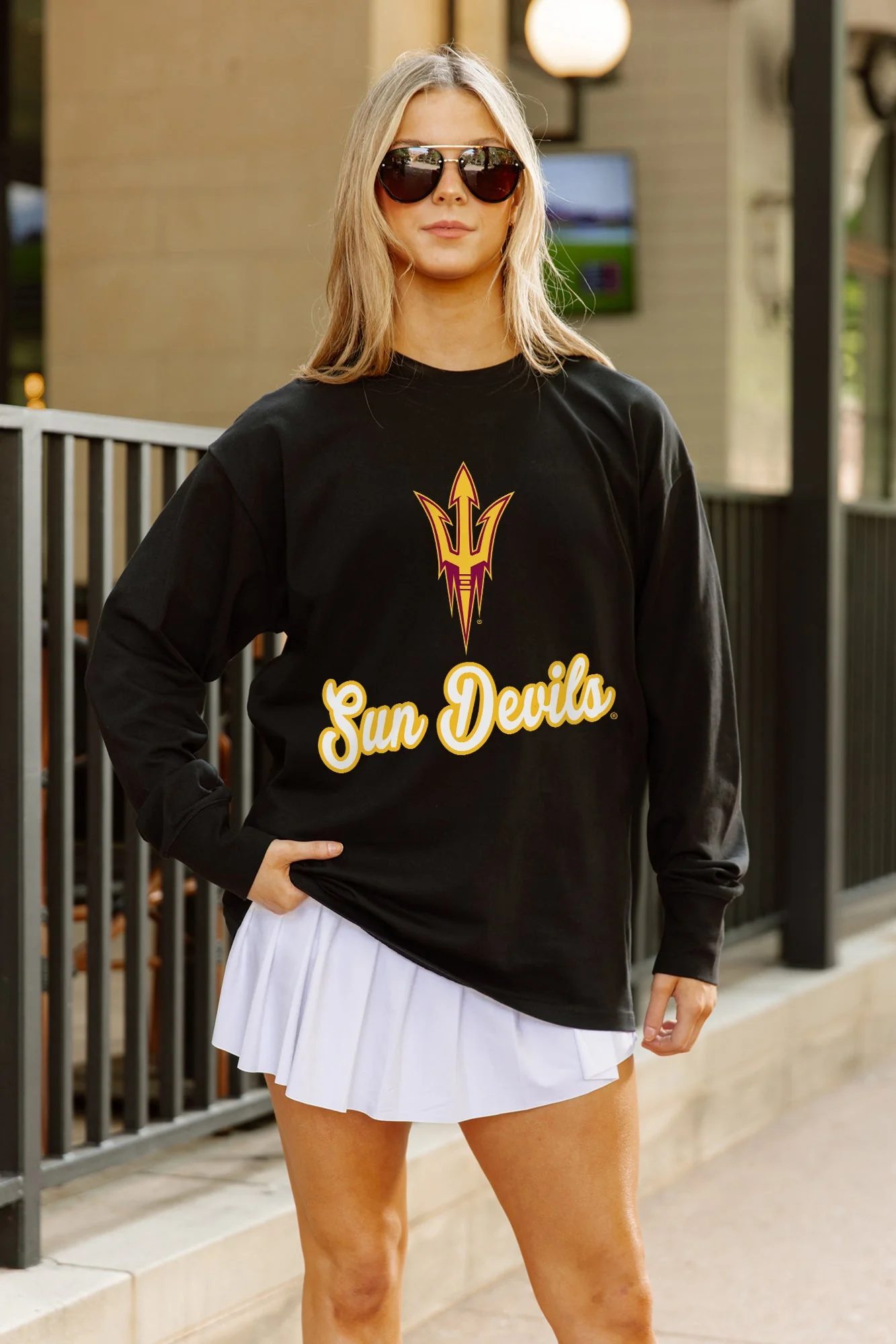 ARIZONA STATE SUN DEVILS HONOR ROLL ESSENTIAL RELAXED FIT LONG SLEEVE TEE - Image 2