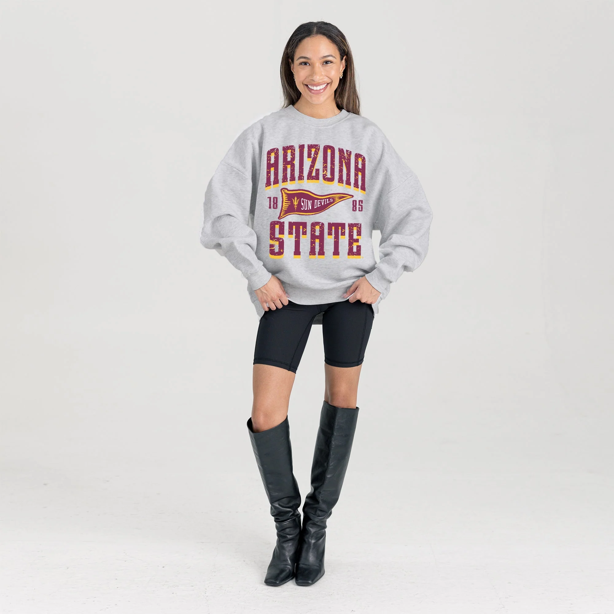 ARIZONA STATE SUN DEVILS PENNANT PRIDE PREMIUM FLEECE DROP SHOULDER CREWNECK PULLOVER - Image 6