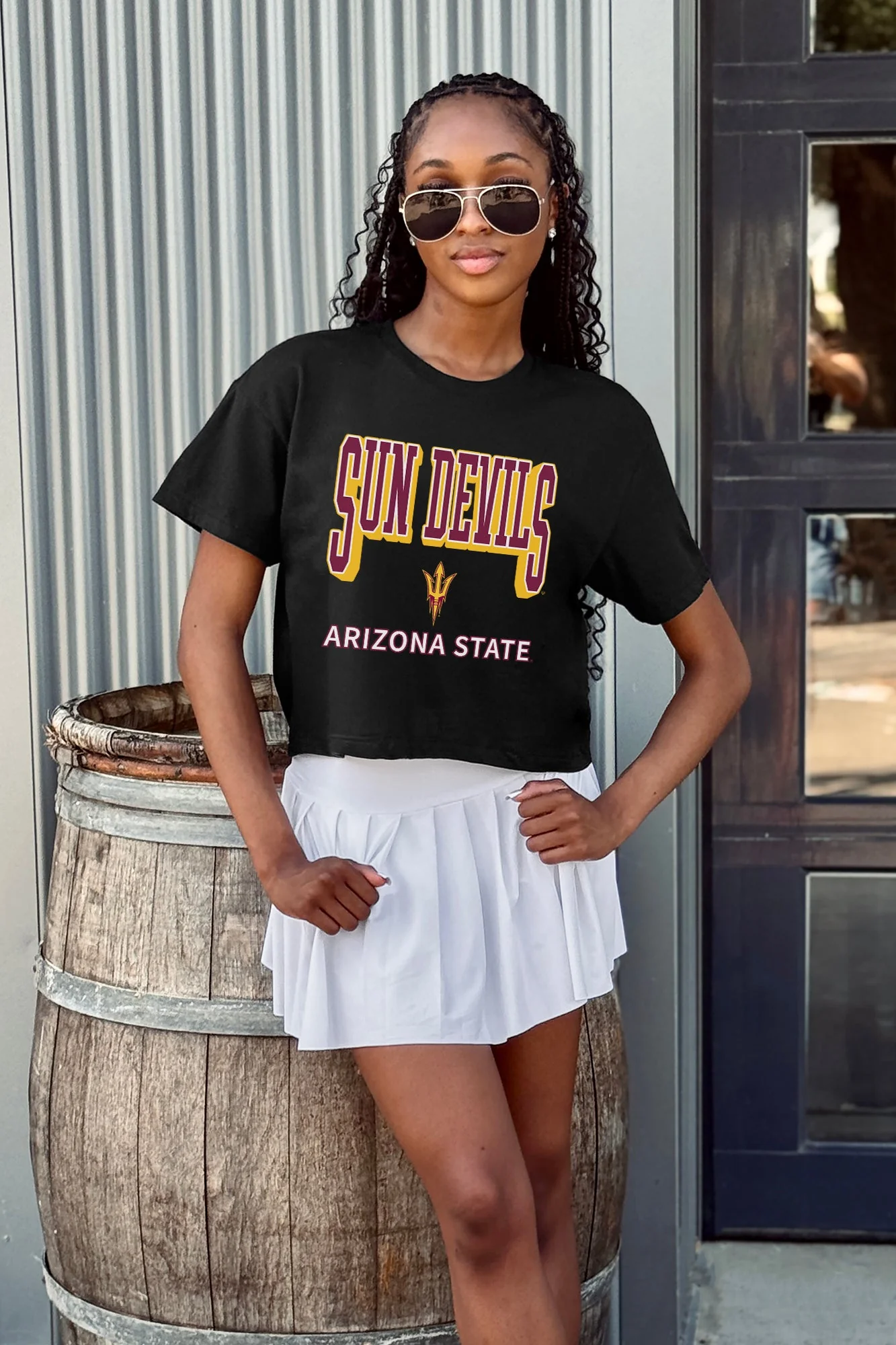 ARIZONA STATE SUN DEVILS PURE VICTORY CLASSIC CROP TEE - Image 2