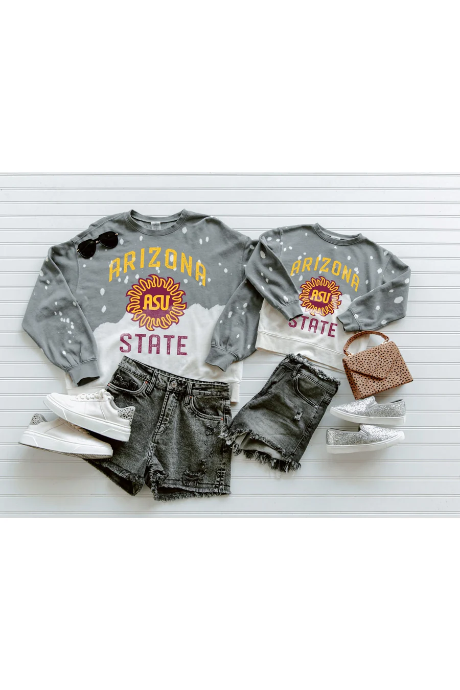 ARIZONA STATE SUN DEVILS UPCYCLE AND VINTAGE FADED WASH CREWNECK PULLOVER - Image 4