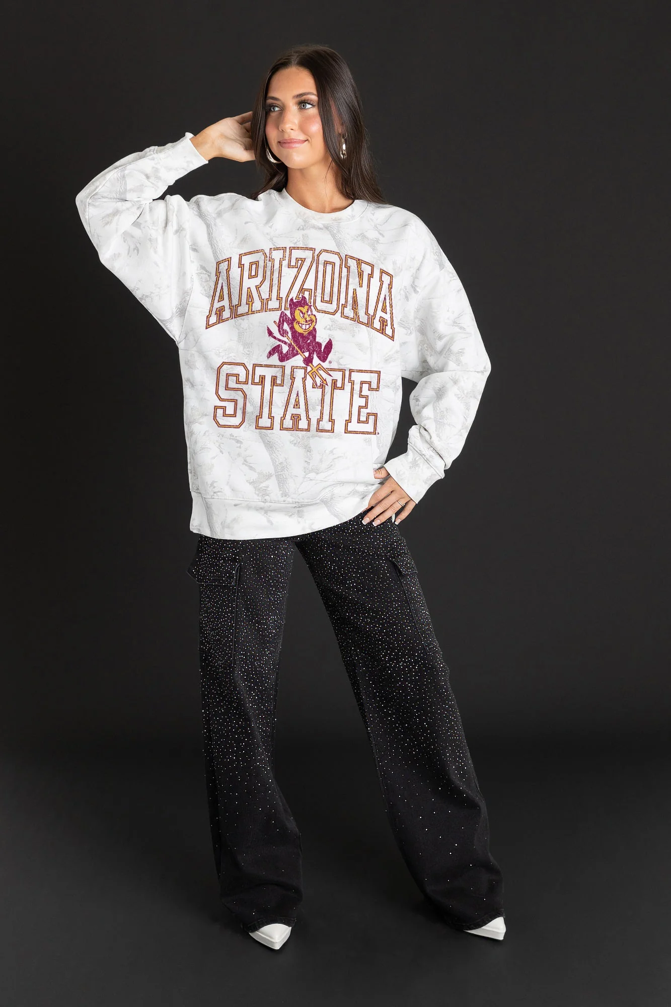 ARIZONA STATE SUN DEVILS WHITEOUT PREMIUM DROP SHOULDER CAMO PULLOVER - Image 3