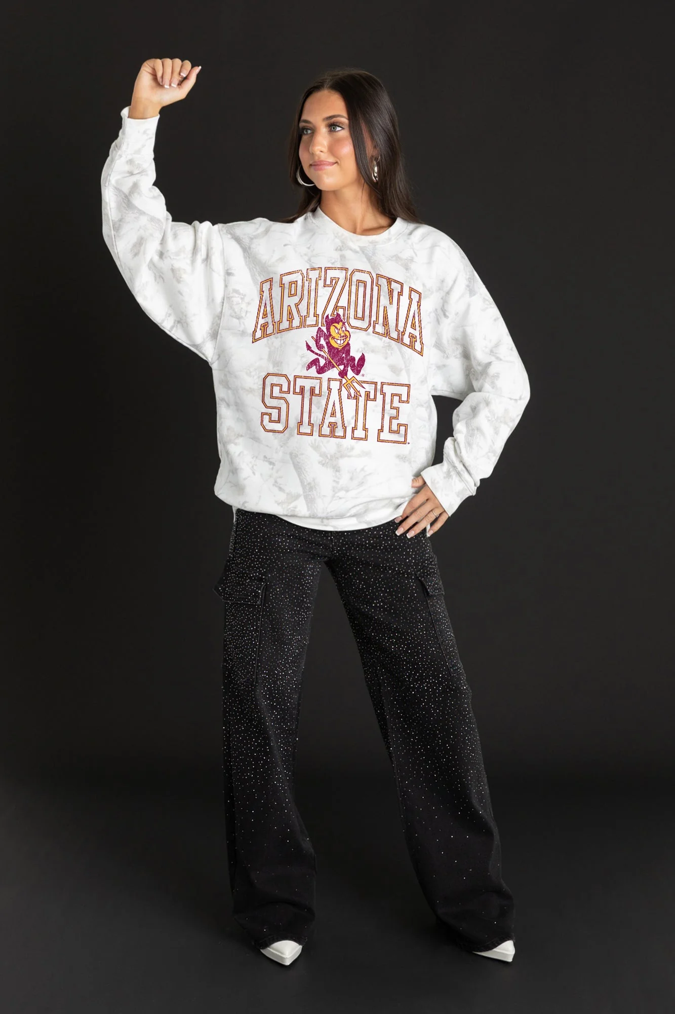 ARIZONA STATE SUN DEVILS WHITEOUT PREMIUM DROP SHOULDER CAMO PULLOVER - Image 4