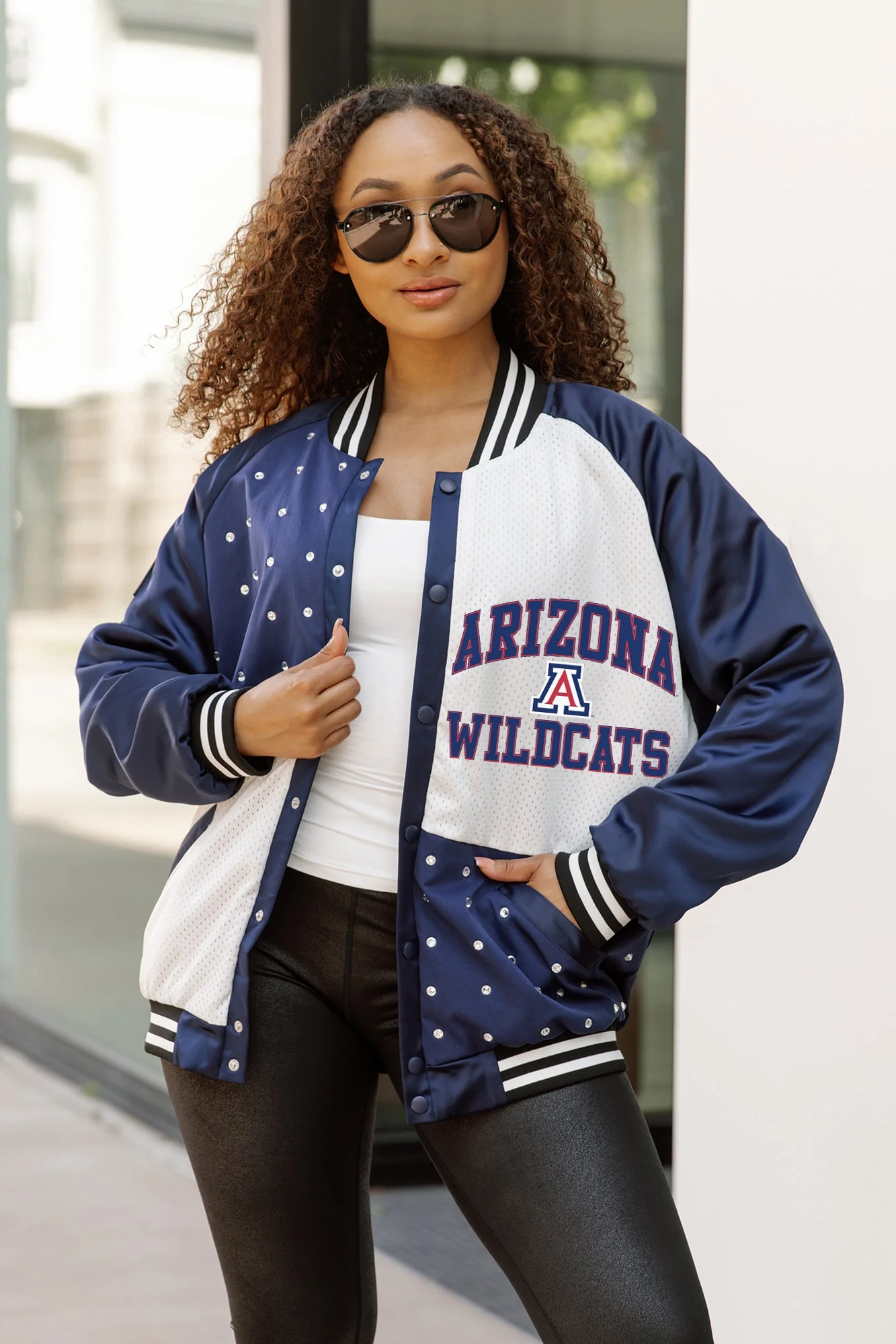 ARIZONA WILDCATS REFINED RIVALRY THROWBACK VARSITY BOMBER JACKET - Image 2