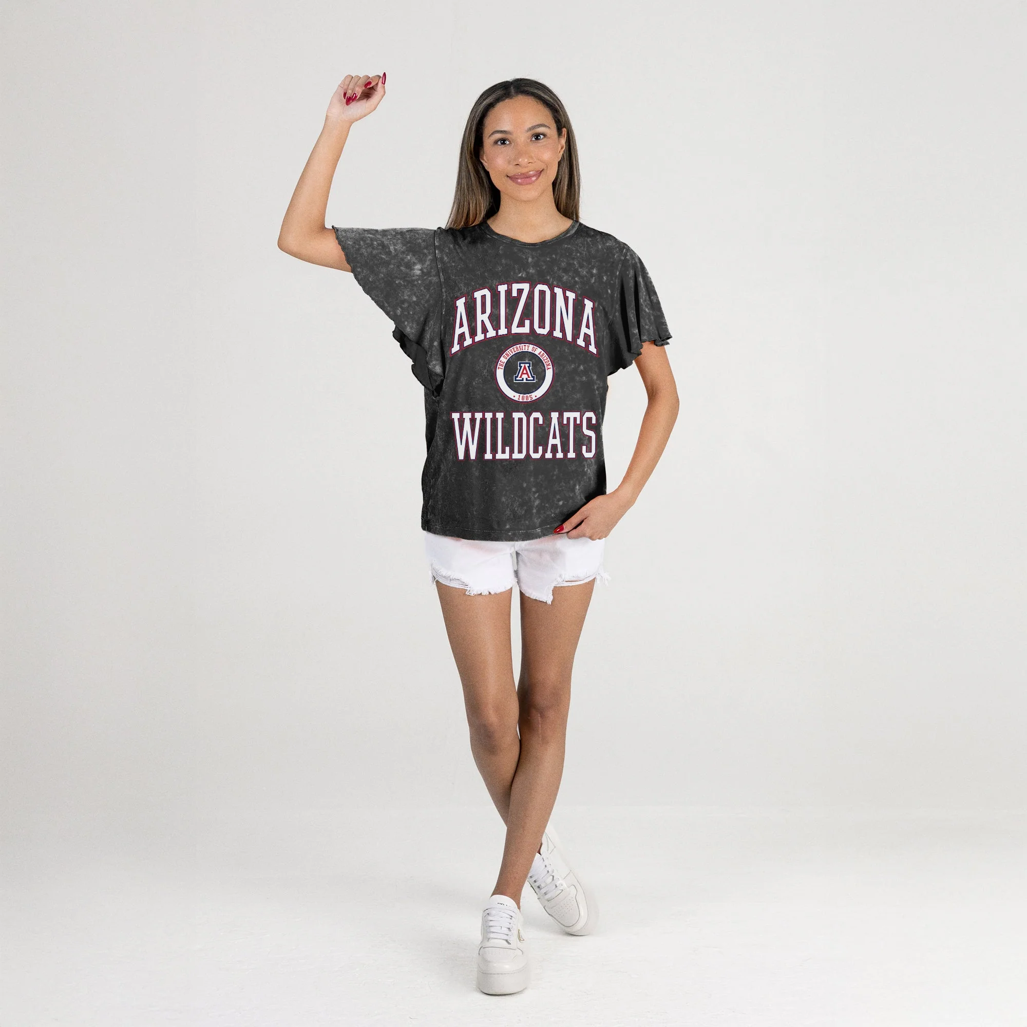 ARIZONA WILDCATS VICTORY MODE FLUTTER SLEEVE TEE IN BLACK - Image 6
