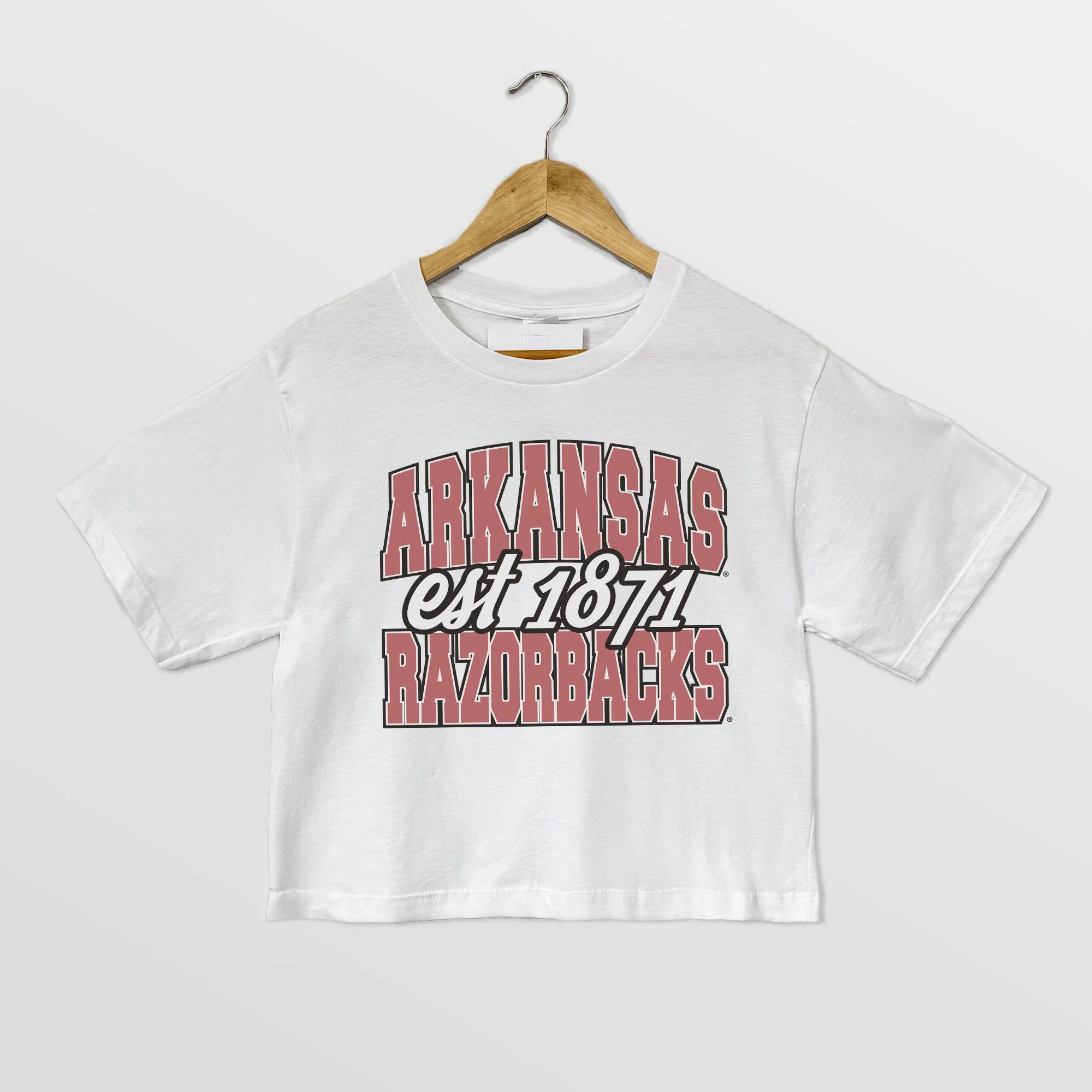 ARKANSAS RAZORBACKS DEEP ROOTS BOXY FIT WOMEN'S CROPPED TEE