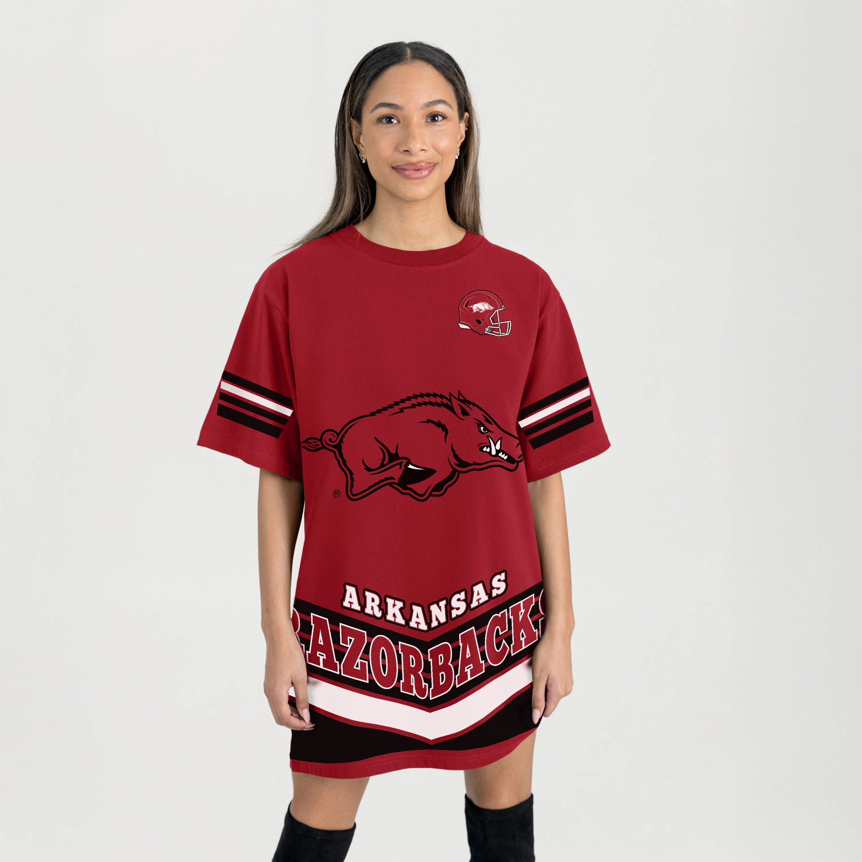 ARKANSAS RAZORBACKS PERFECT SCORE RETRO T-SHIRT DRESS - Image 5