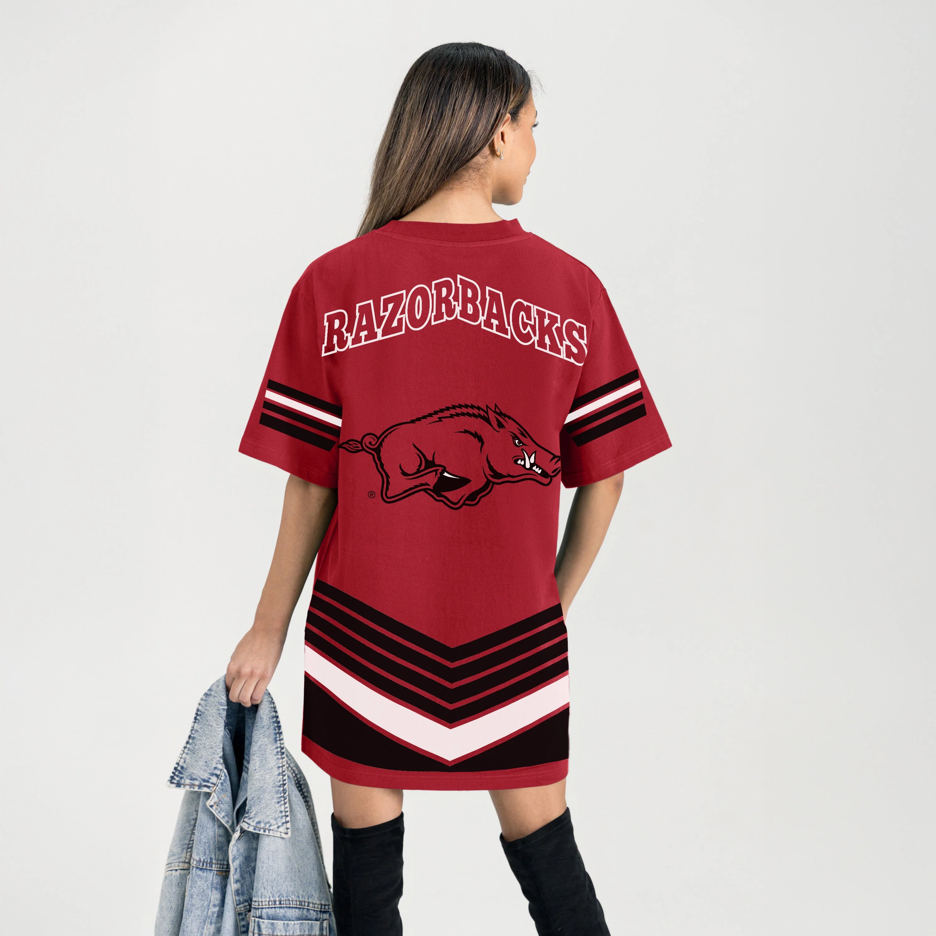 ARKANSAS RAZORBACKS PERFECT SCORE RETRO T-SHIRT DRESS - Image 7