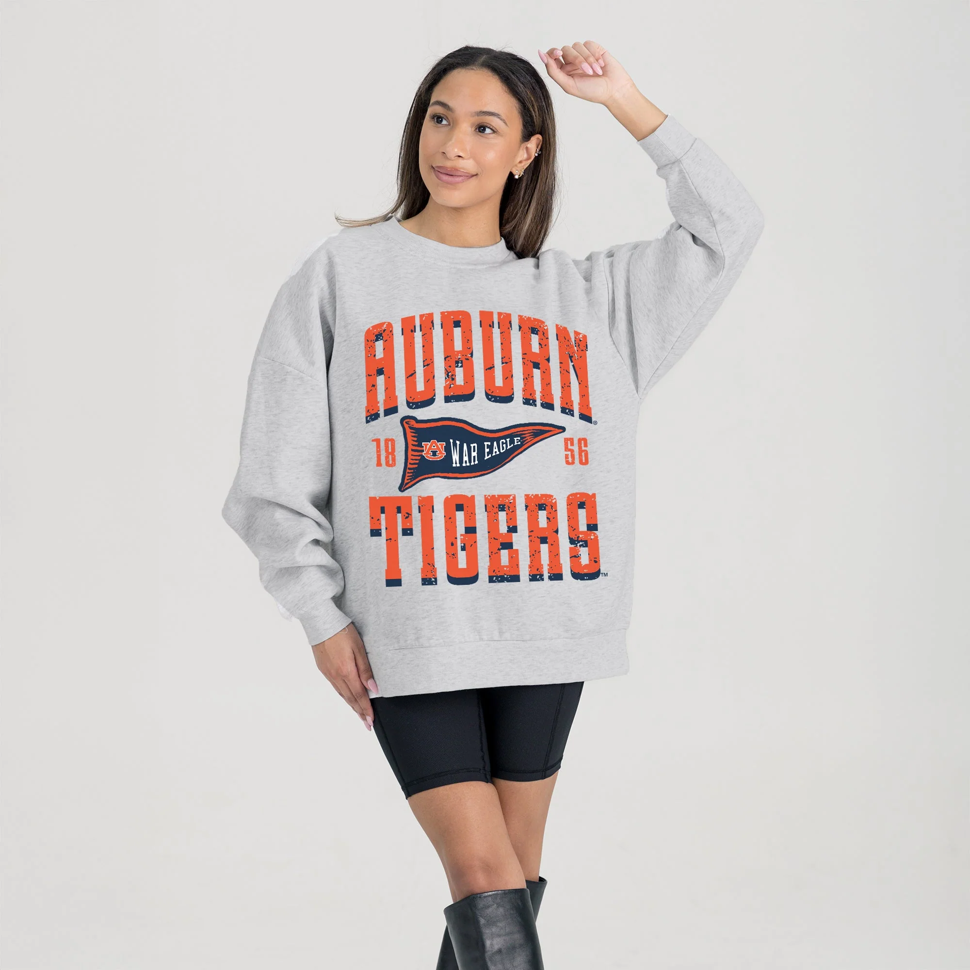 AUBURN TIGERS PENNANT PRIDE PREMIUM FLEECE DROP SHOULDER CREWNECK PULLOVER - Image 4