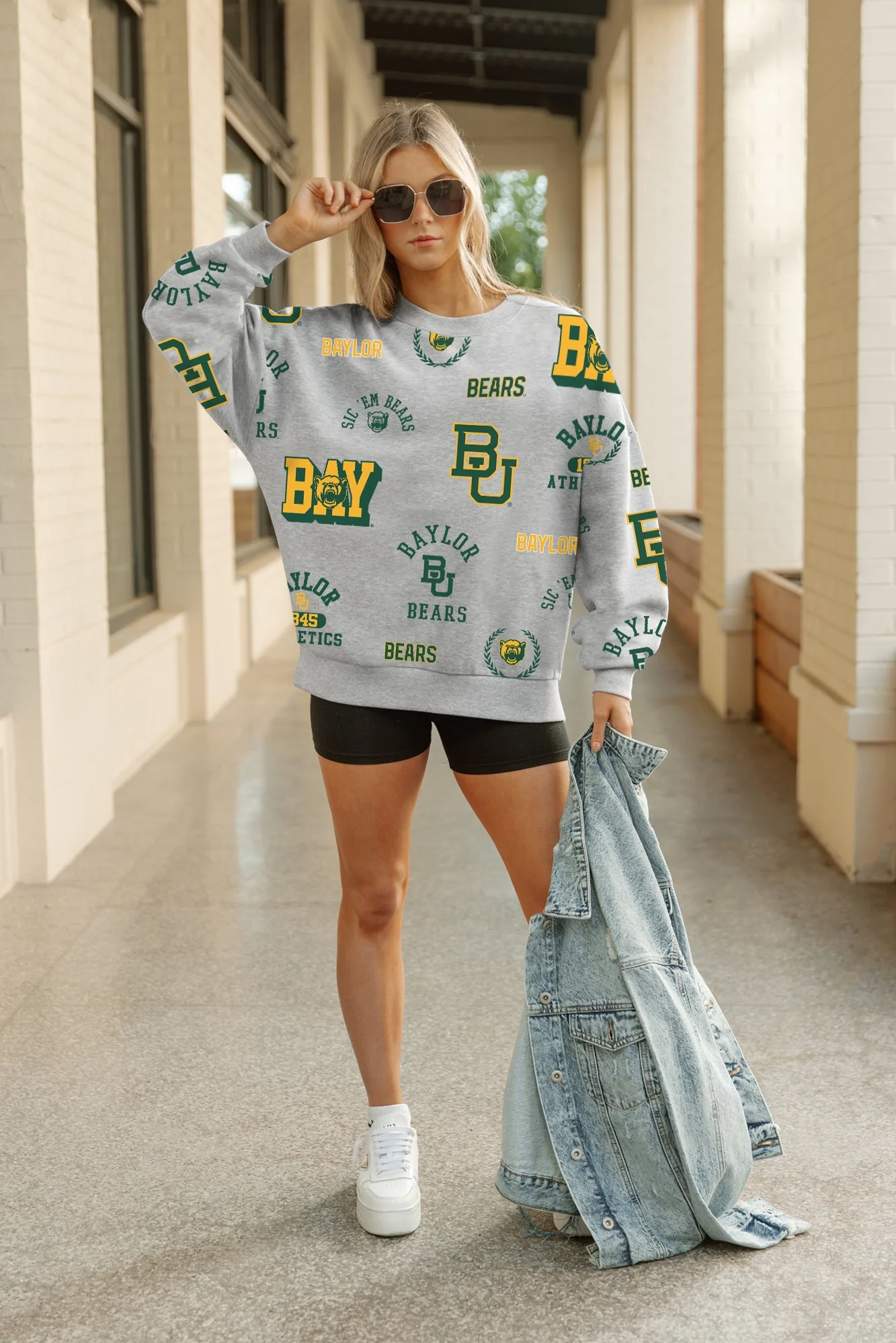 BAYLOR BEARS ALWAYS ON REPEAT PREMIUM FLEECE CREW SWEATSHIRT - Image 3