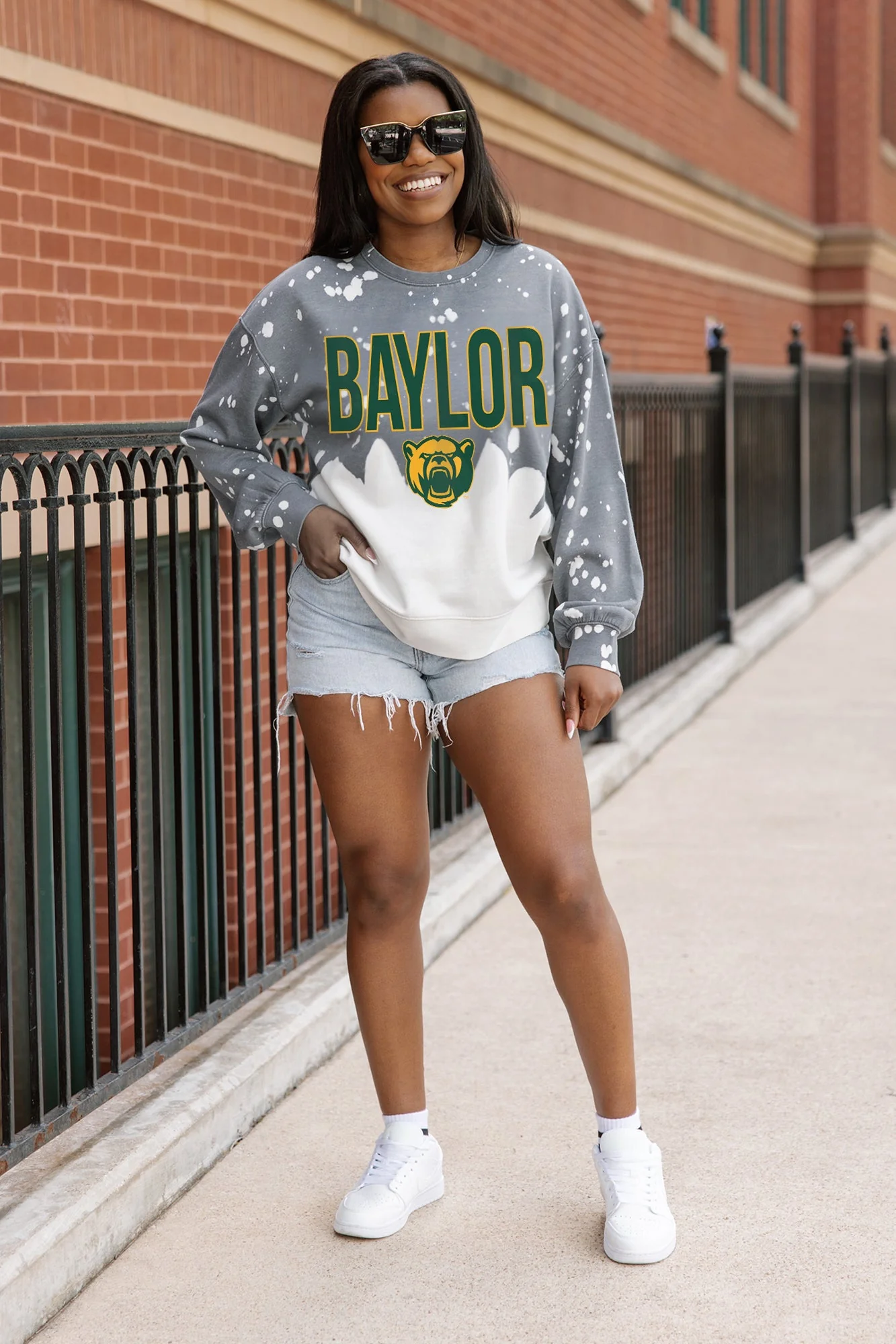 BAYLOR BEARS CASUAL FAN LONG-SLEEVE FRENCH TERRY PULLOVER - Image 3