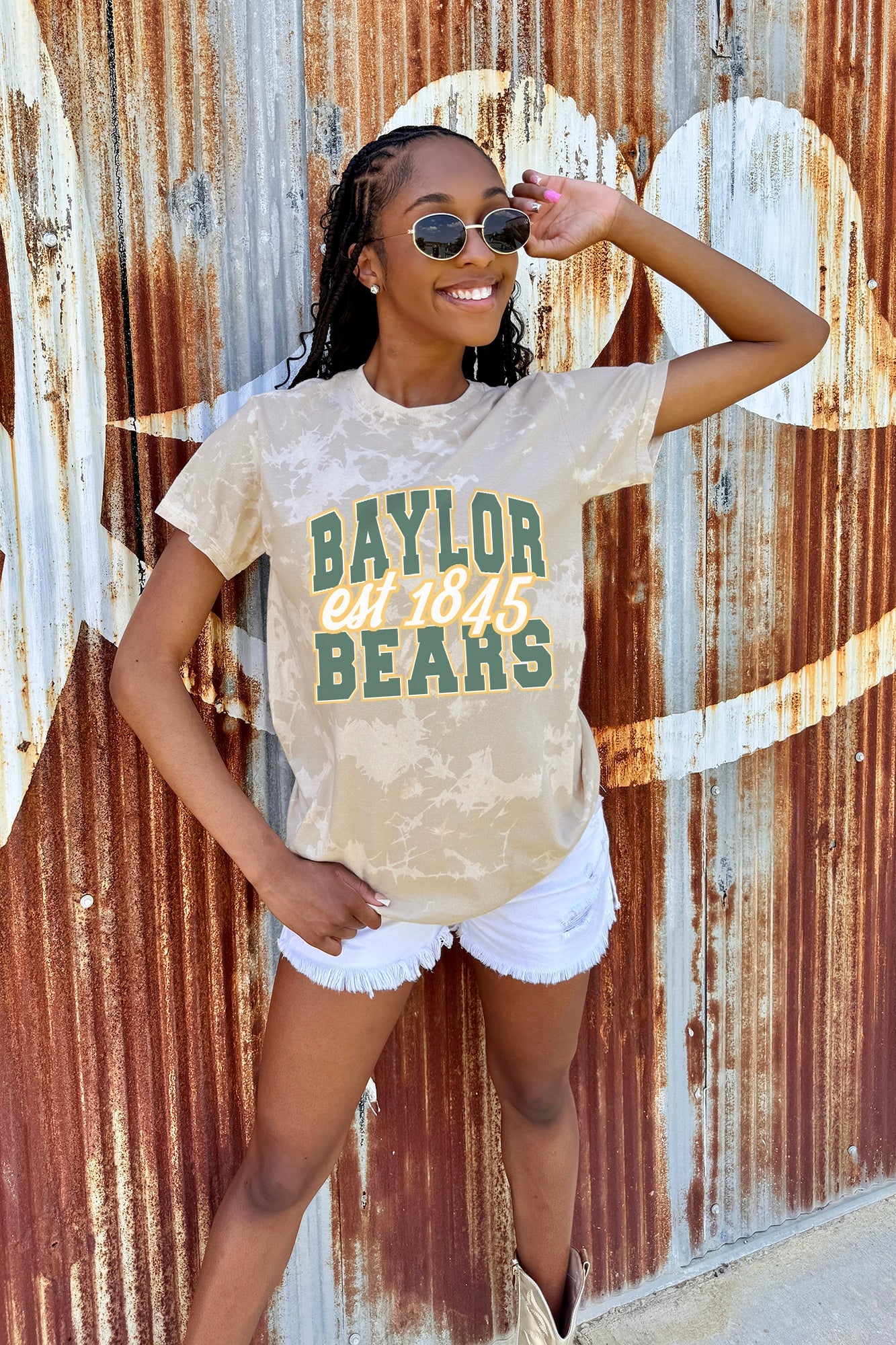 BAYLOR BEARS DEEP ROOTS BLEACH WASH TEE - Image 3