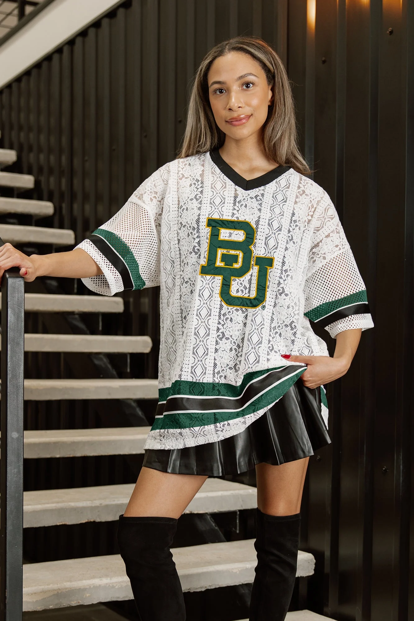 BAYLOR BEARS HIGH NOTE LACE FASHION JERSEY - Image 2