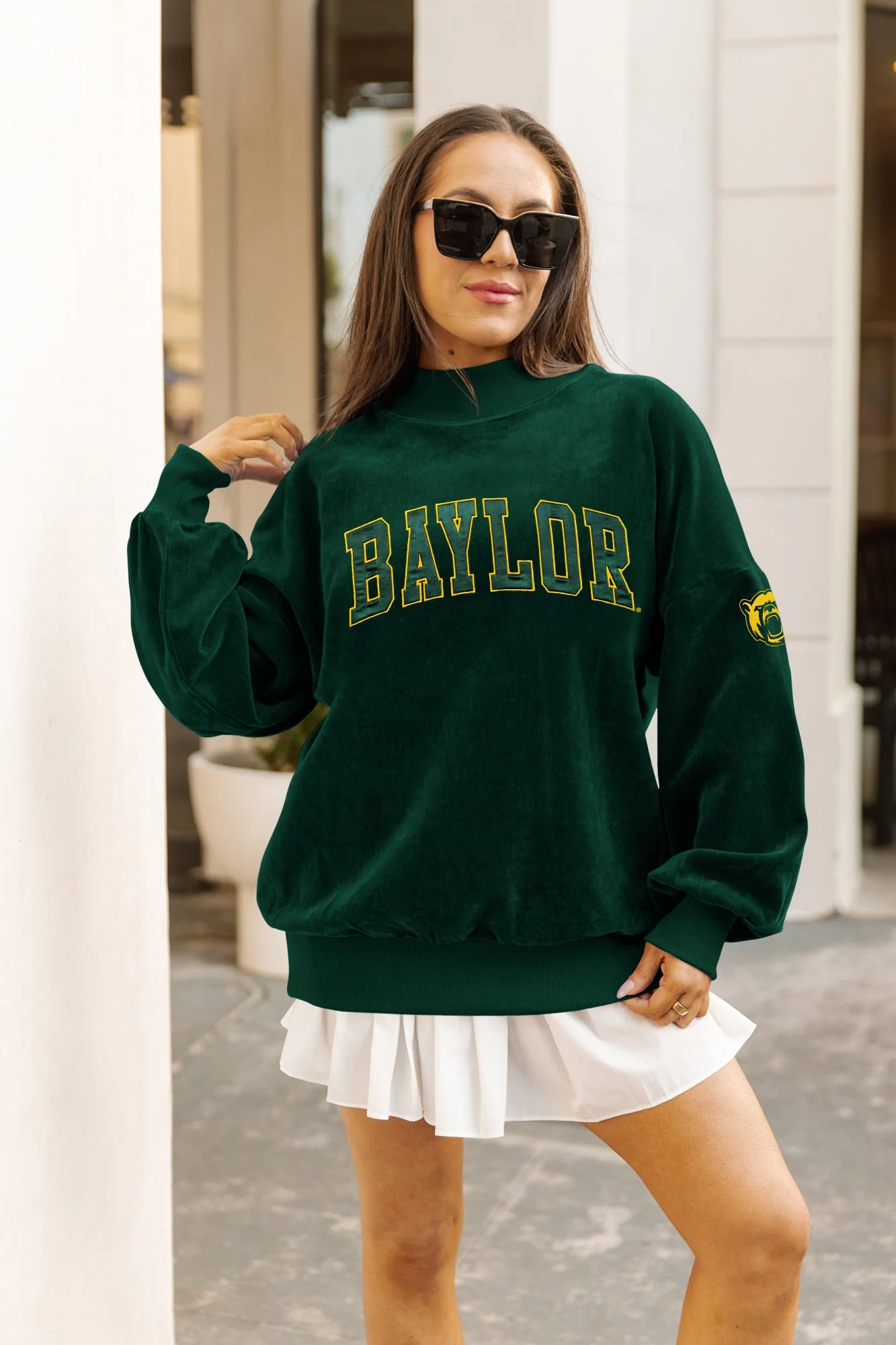 BAYLOR BEARS MAKE A MOVE MOCK NECK CHENILLE PULLOVER - Image 3