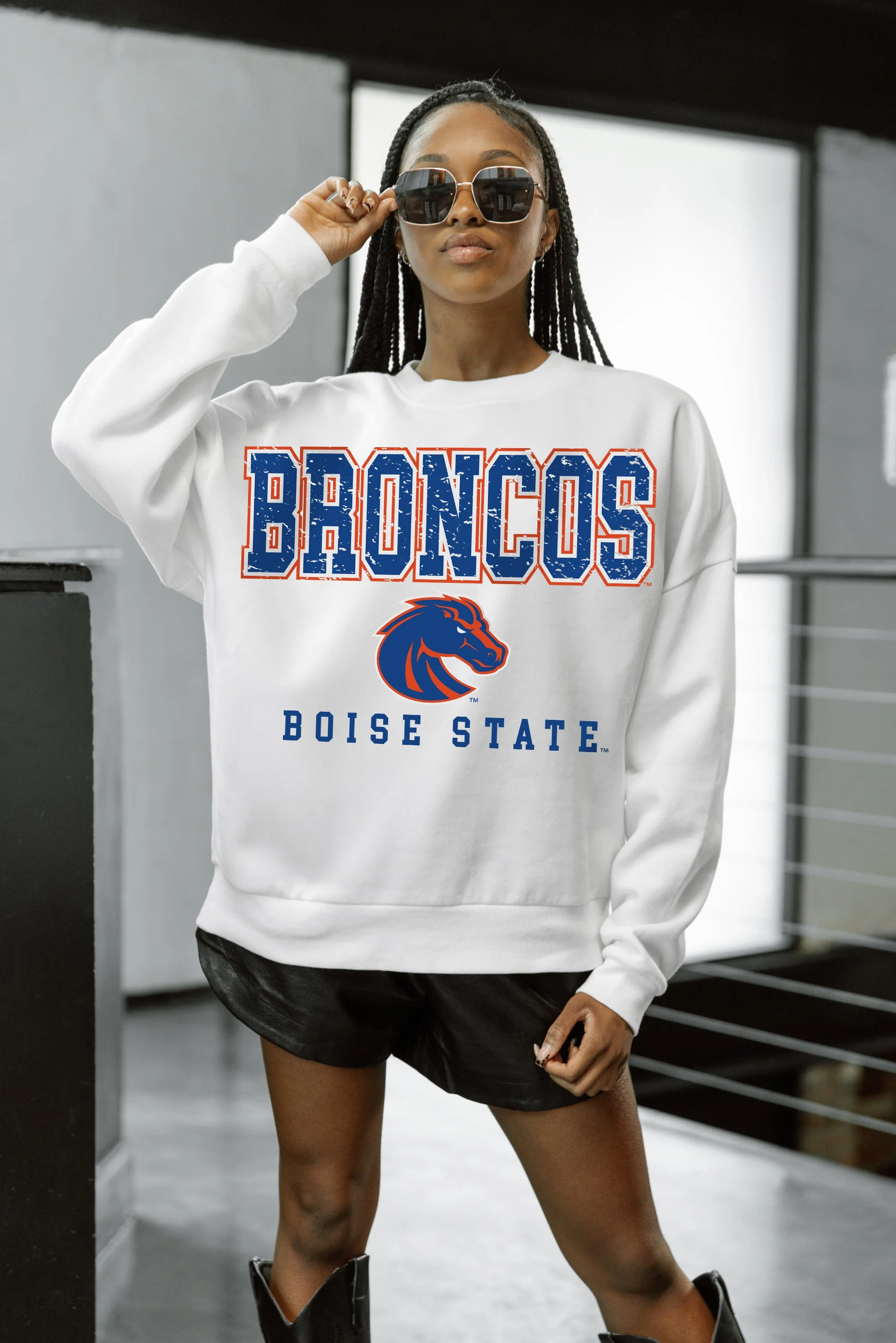 BOISE STATE BRONCOS FREESTYLE PREMIUM FLEECE CREWNECK PULLOVER - Image 3