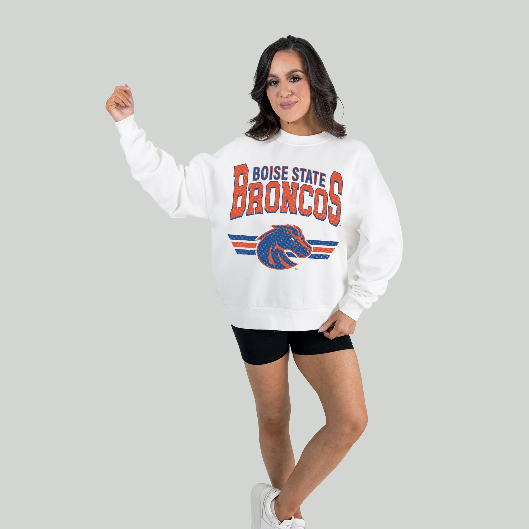 BOISE STATE BRONCOS SWIFT STRIKE PREMIUM FLEECE DROP SHOULDER CREWNECK PULLOVER - Image 4
