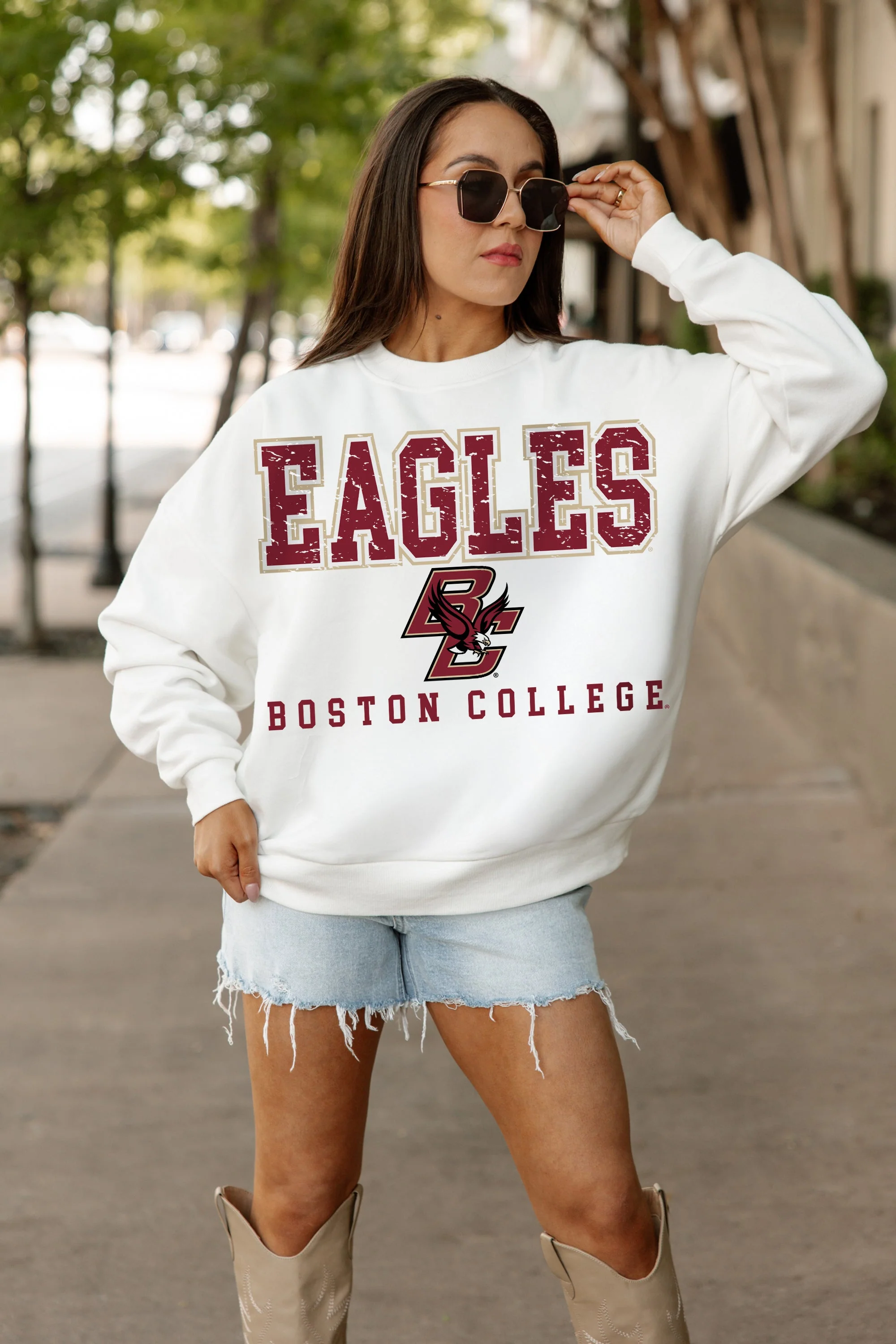 BOSTON COLLEGE EAGLES FREESTYLE PREMIUM FLEECE CREWNECK PULLOVER - Image 2