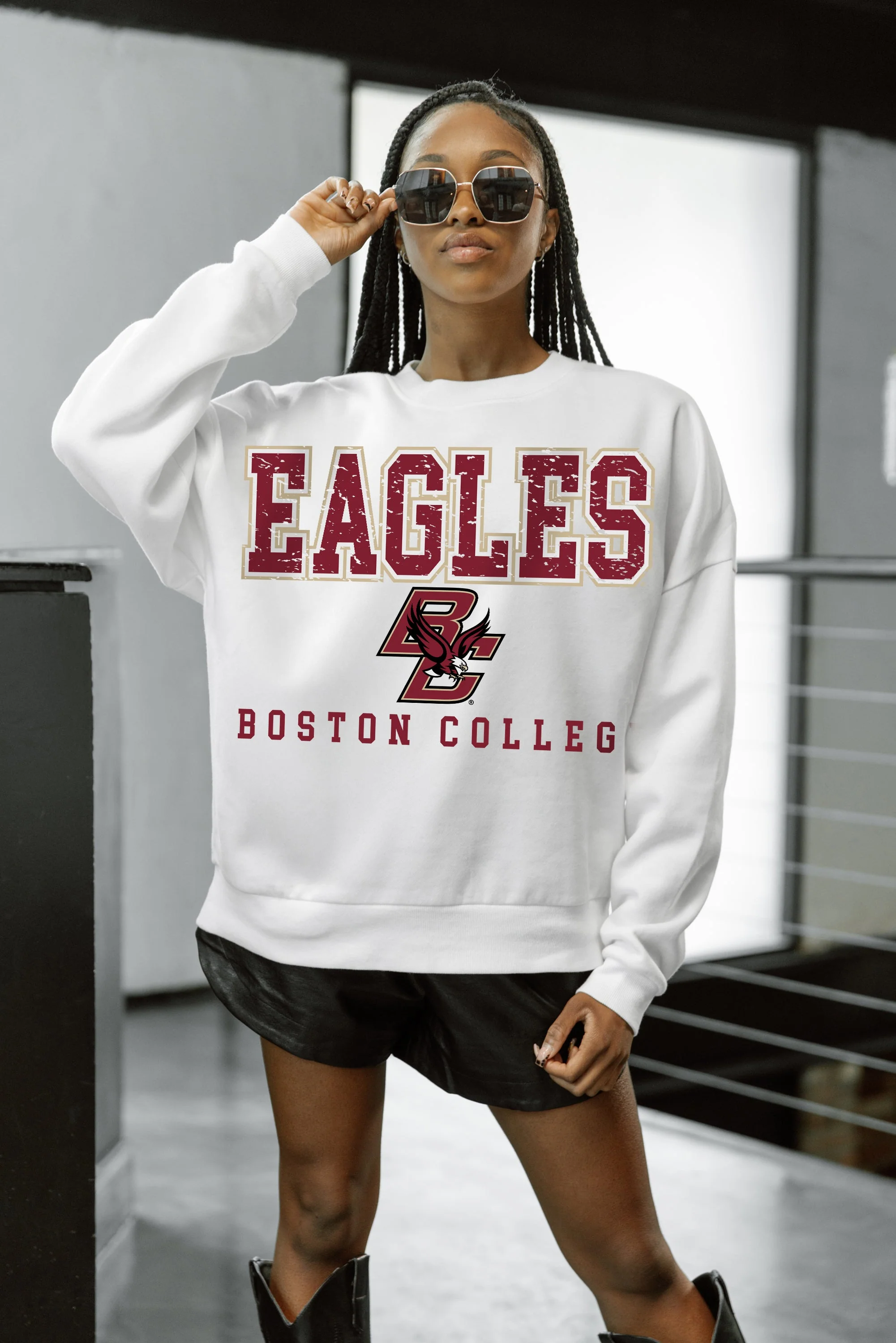 BOSTON COLLEGE EAGLES FREESTYLE PREMIUM FLEECE CREWNECK PULLOVER - Image 3