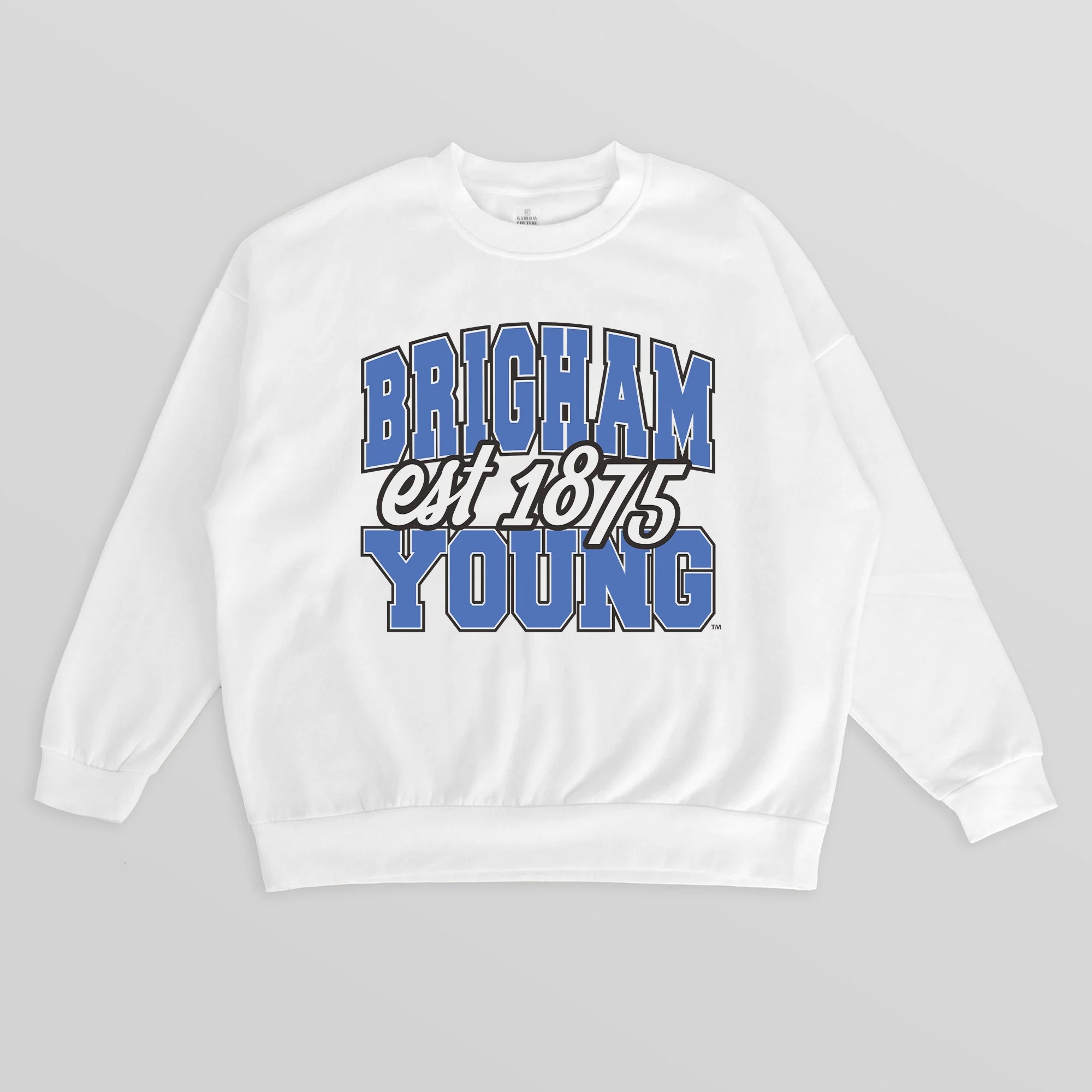 BYU COUGARS FADED FORMATION PREMIUM FLEECE DROP SHOULDER CREWNECK PULLOVER