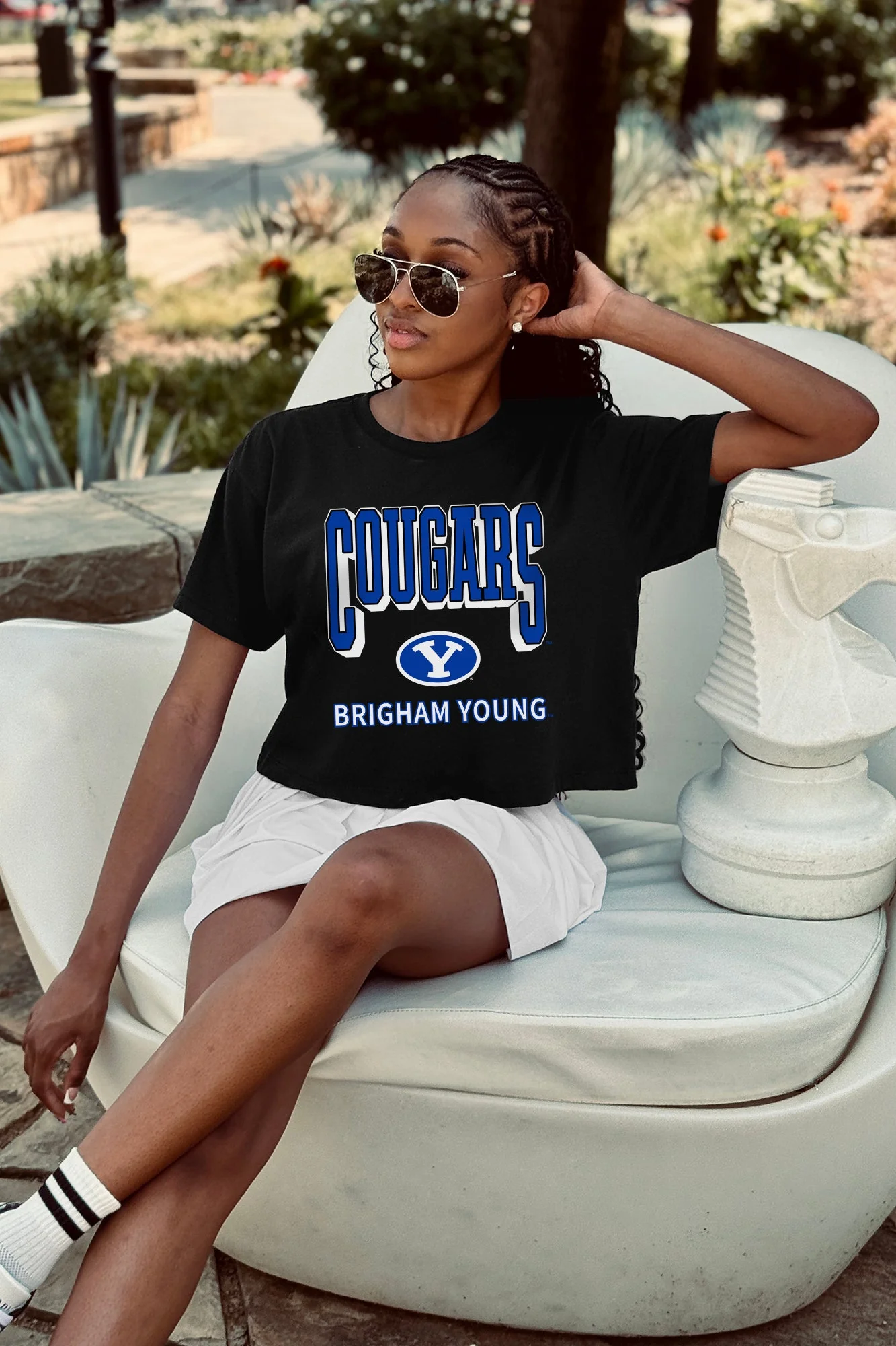 BYU COUGARS PURE VICTORY CLASSIC CROP TEE - Image 3