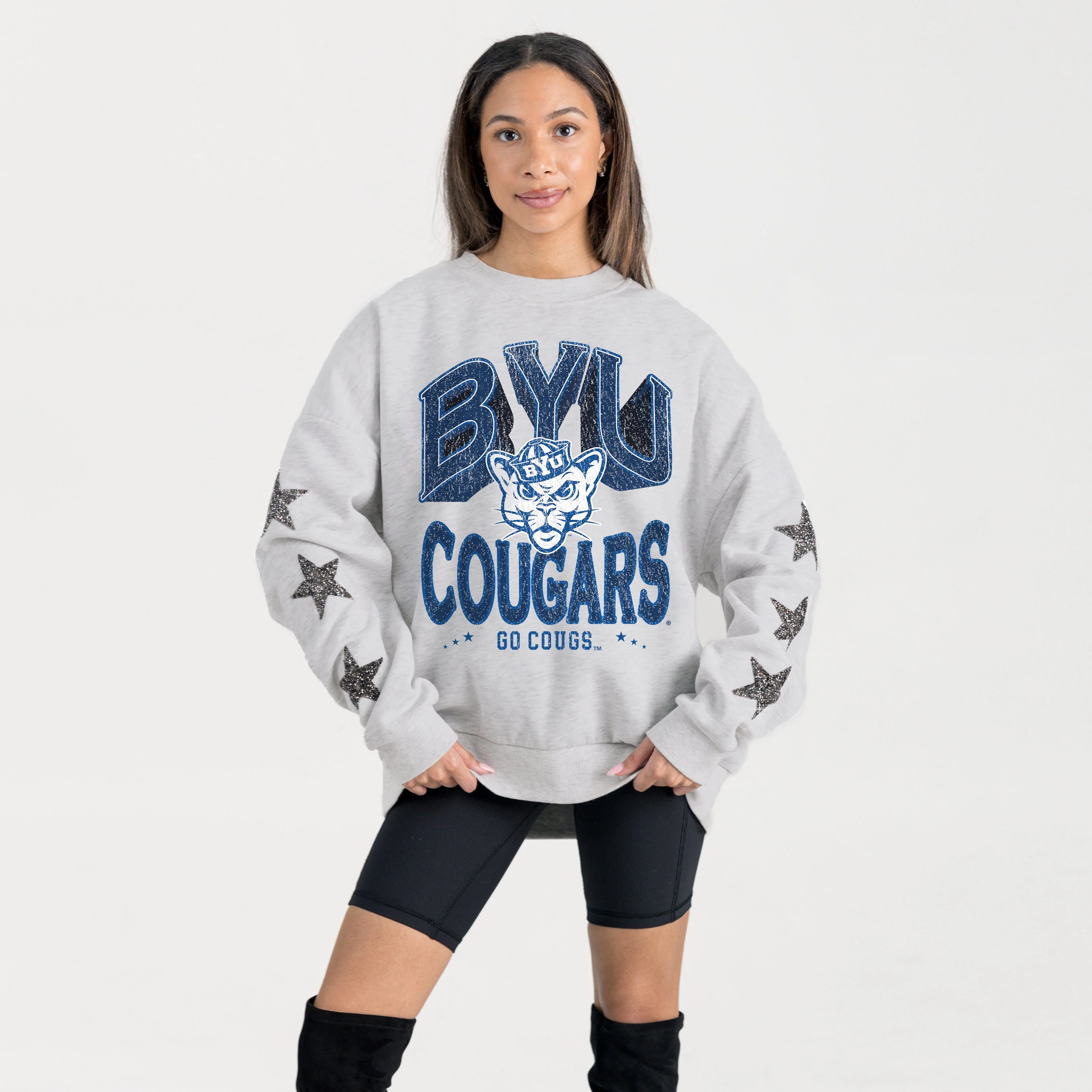 BYU COUGARS RESILIENCE STAR EMBELLISHED CREW SWEATSHIRT - Image 5
