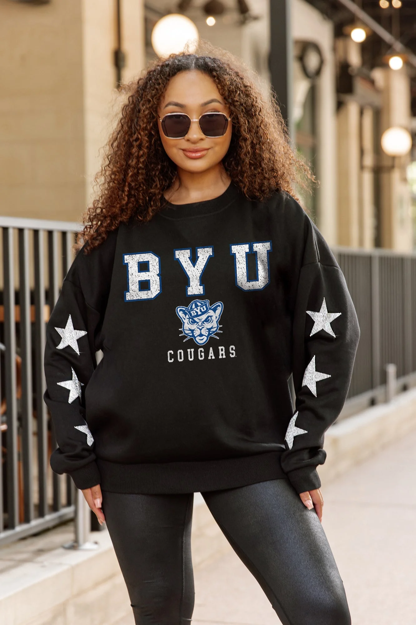 BYU COUGARS VELOCITY STAR EMBELLISHED CREW SWEATSHIRT - Image 2