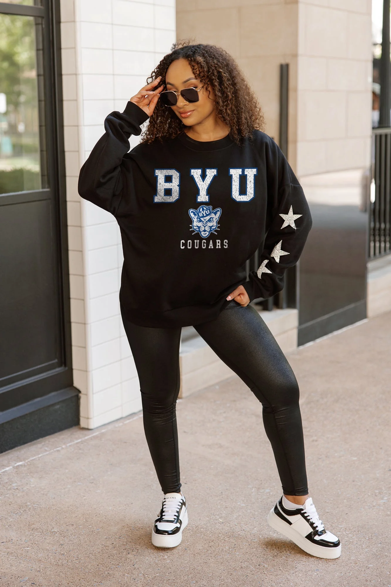 BYU COUGARS VELOCITY STAR EMBELLISHED CREW SWEATSHIRT - Image 3