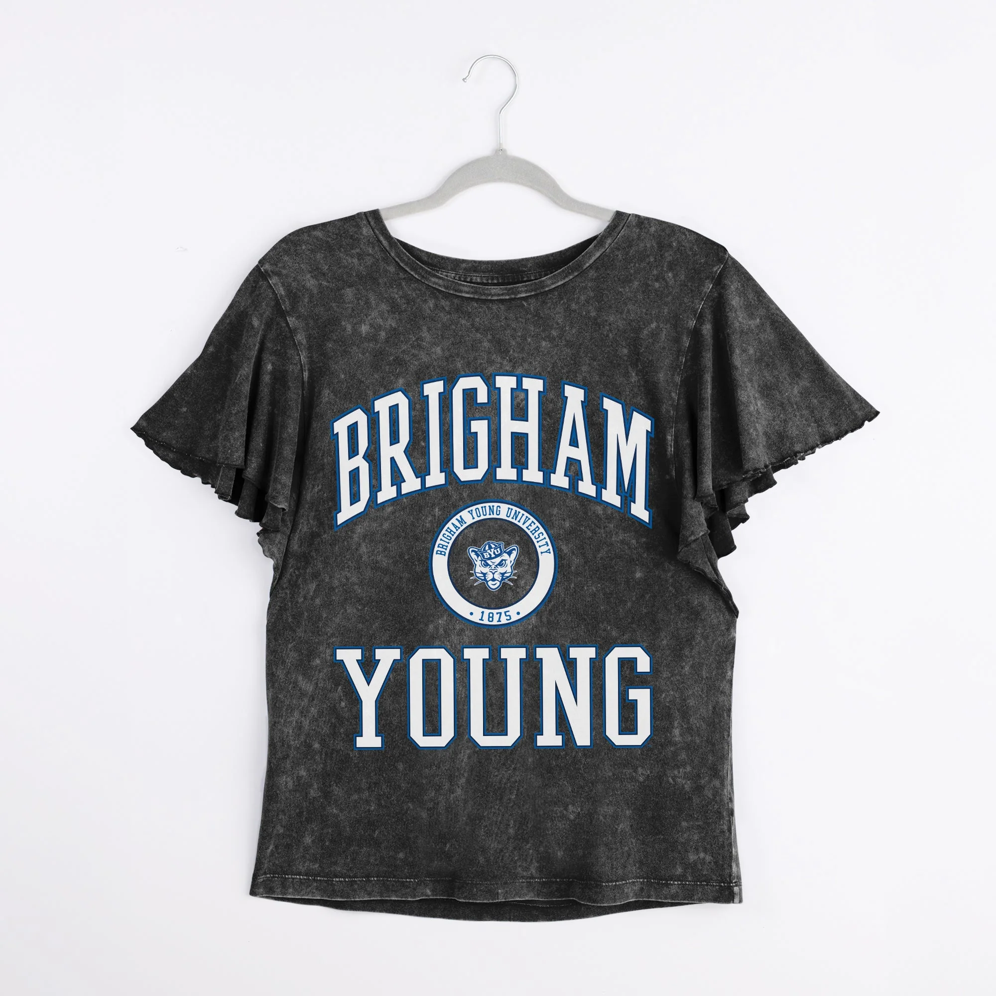 BYU COUGARS VICTORY MODE FLUTTER SLEEVE TEE IN BLACK - Image 8