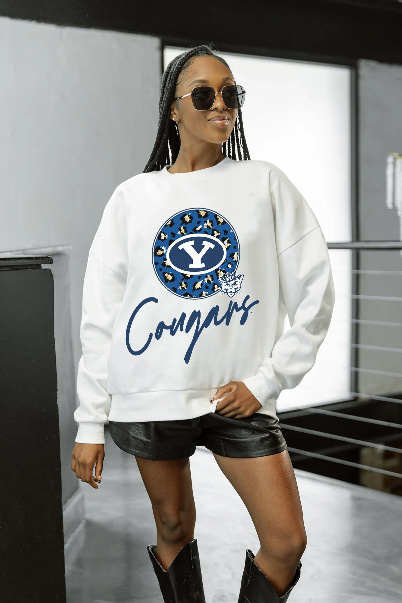 BYU COUGARS WILD BREAKTHROUGH PREMIUM FLEECE CREWNECK PULLOVER - Image 3