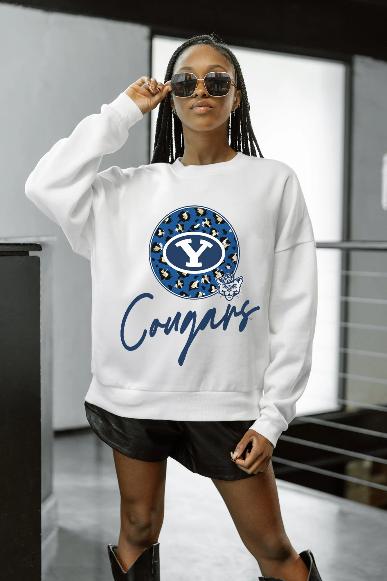 BYU COUGARS WILD BREAKTHROUGH PREMIUM FLEECE CREWNECK PULLOVER - Image 4