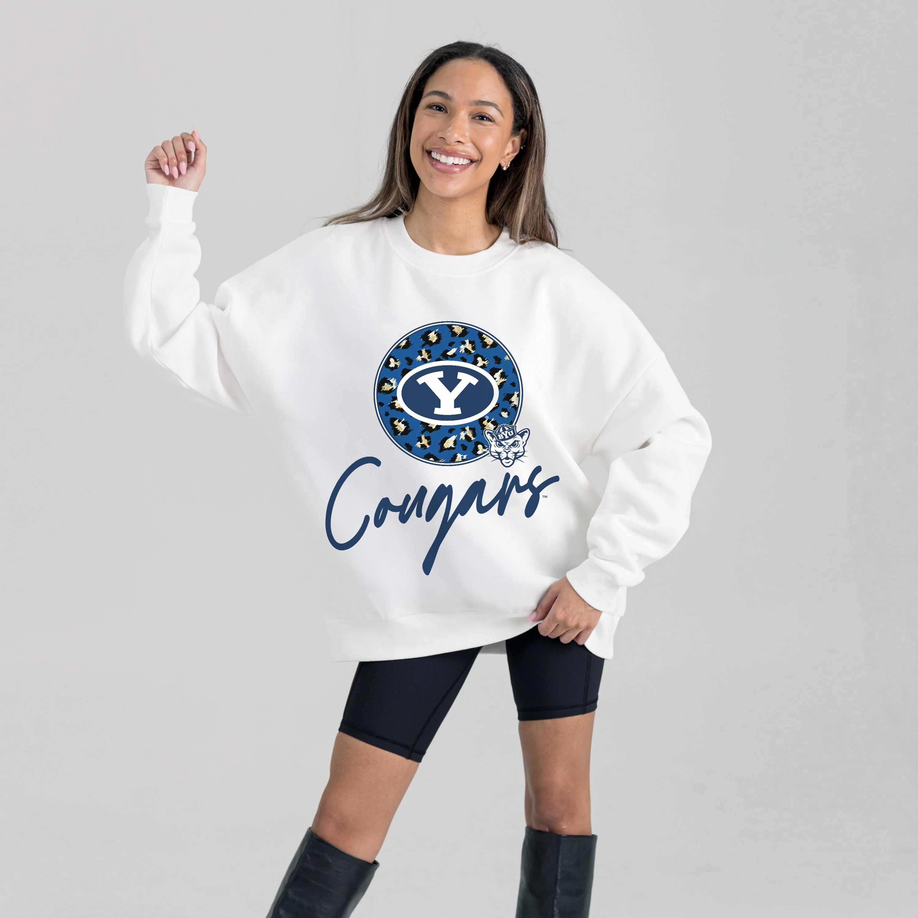 BYU COUGARS WILD BREAKTHROUGH PREMIUM FLEECE CREWNECK PULLOVER - Image 5