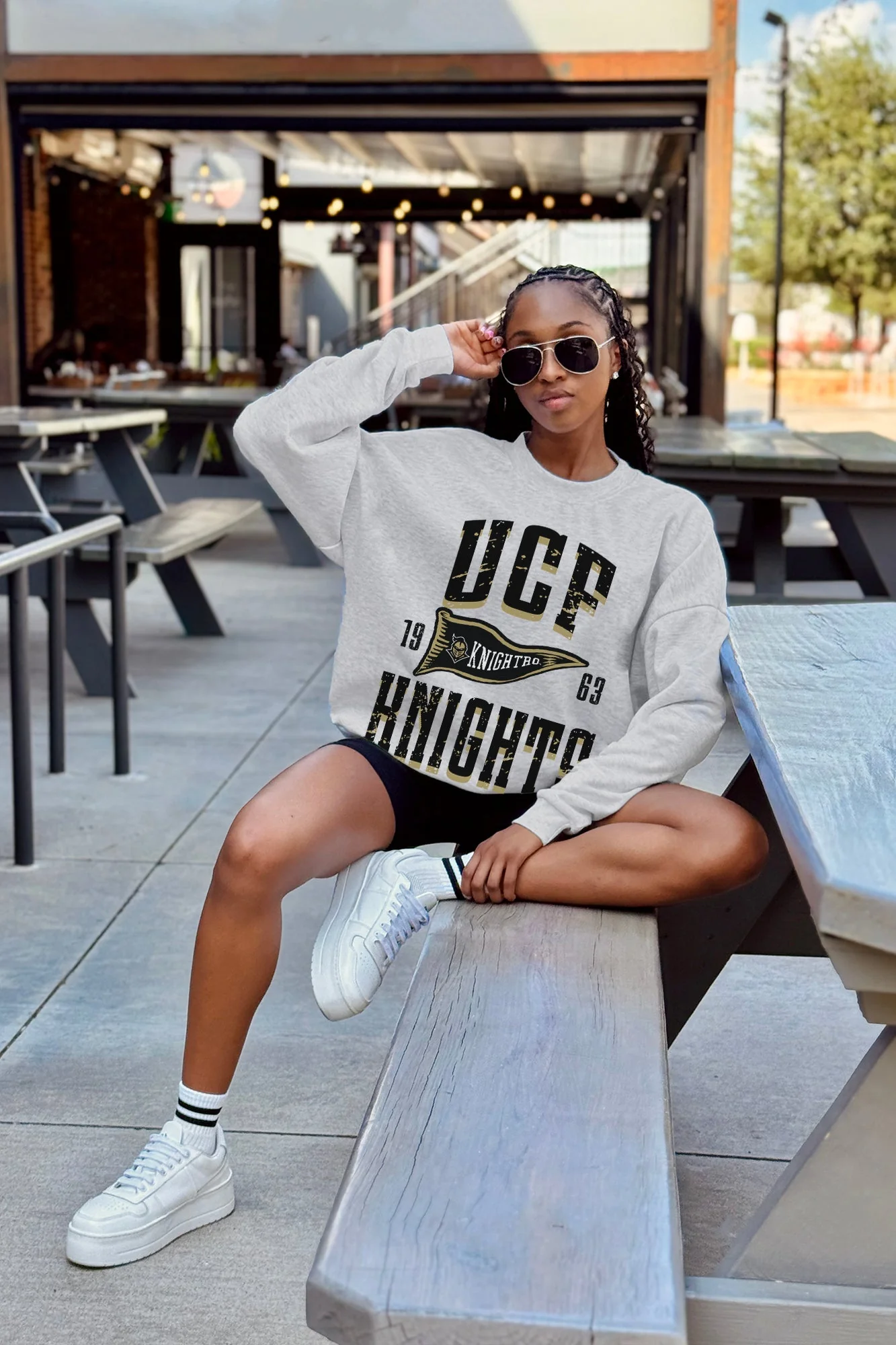 CENTRAL FLORIDA KNIGHTS PENNANT PRIDE PREMIUM FLEECE DROP SHOULDER CREWNECK PULLOVER - Image 3