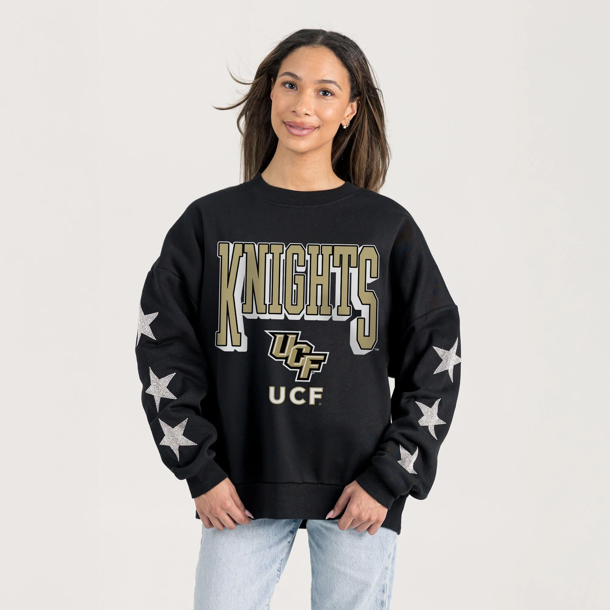 CENTRAL FLORIDA KNIGHTS PURE VICTORY EMBELLISHED STAR SLEEVE CREWNECK PULLOVER - Image 2