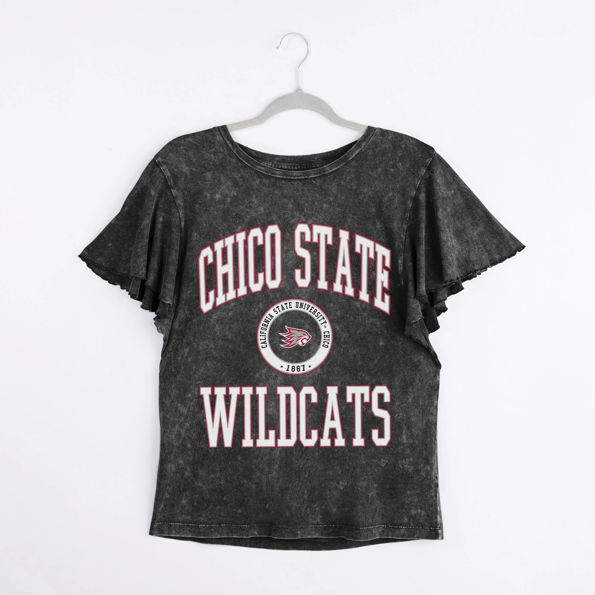CHICO STATE WILDCATS VICTORY MODE FLUTTER SLEEVE TEE IN BLACK - Image 8