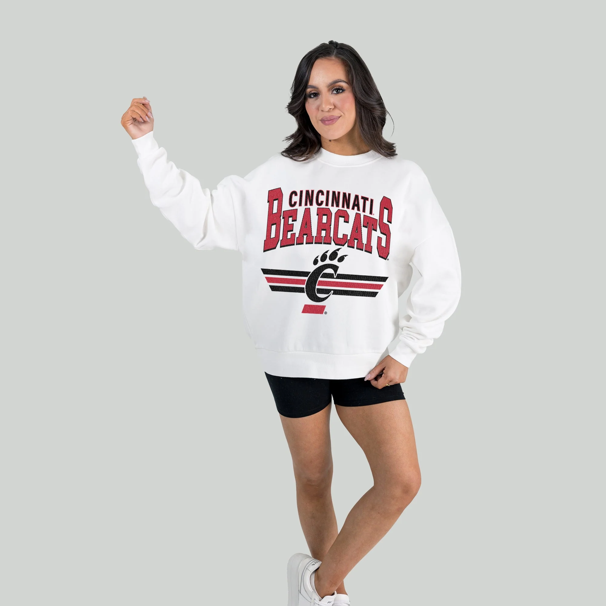 CINCINNATI BEARCATS SWIFT STRIKE PREMIUM FLEECE DROP SHOULDER CREWNECK PULLOVER - Image 4