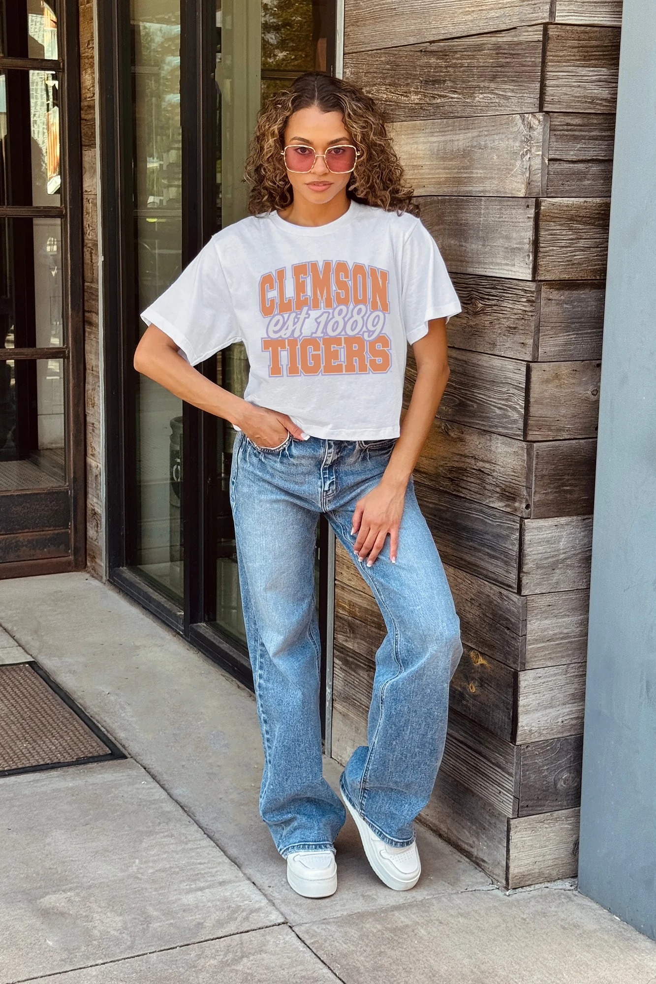 CLEMSON TIGERS DEEP ROOTS BOXY FIT WOMEN'S CROPPED TEE - Image 2