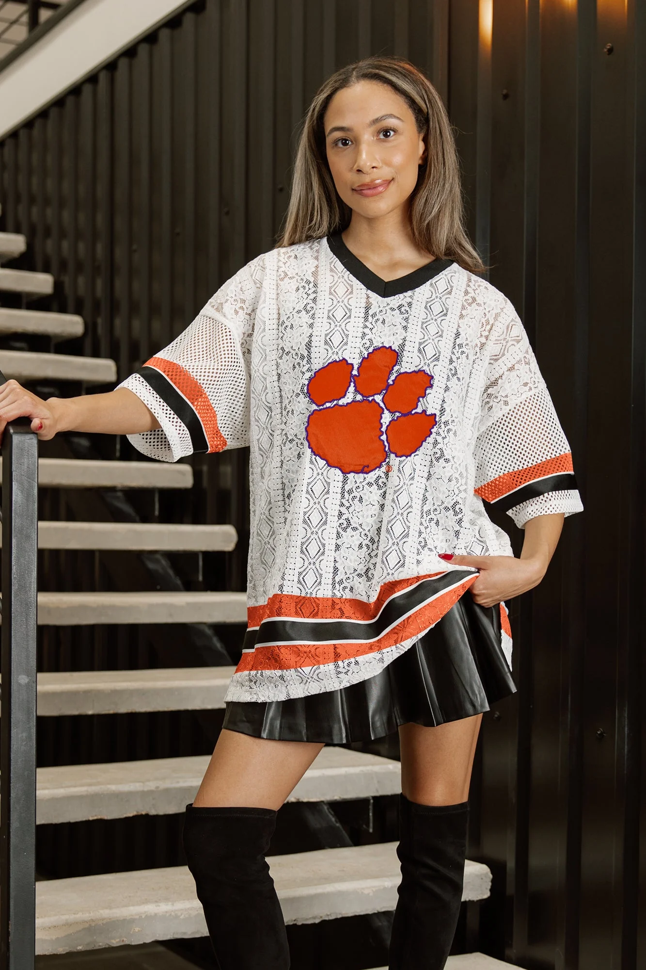 CLEMSON TIGERS HIGH NOTE LACE FASHION JERSEY - Image 2
